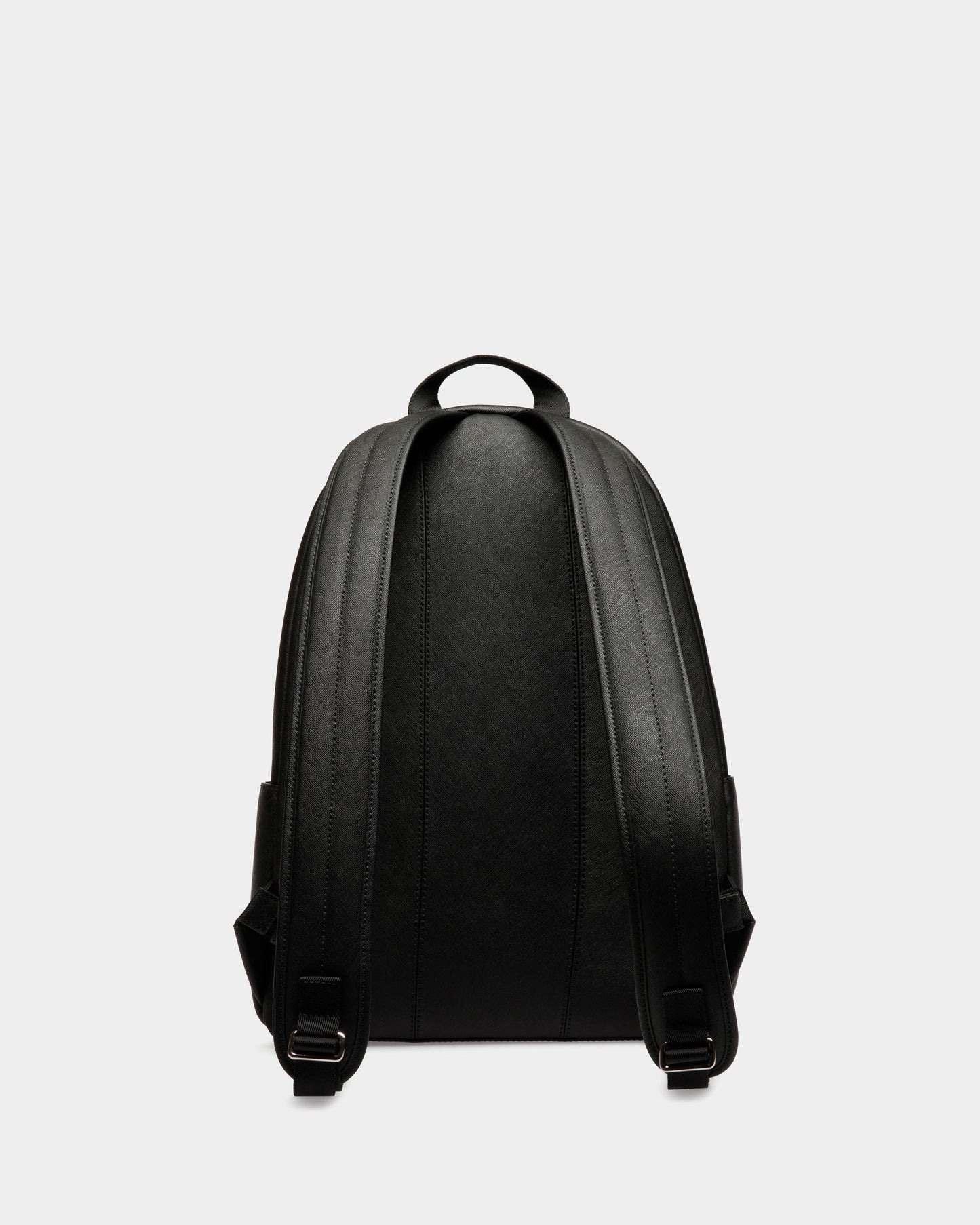 Men's Black Leather Casual Backpack