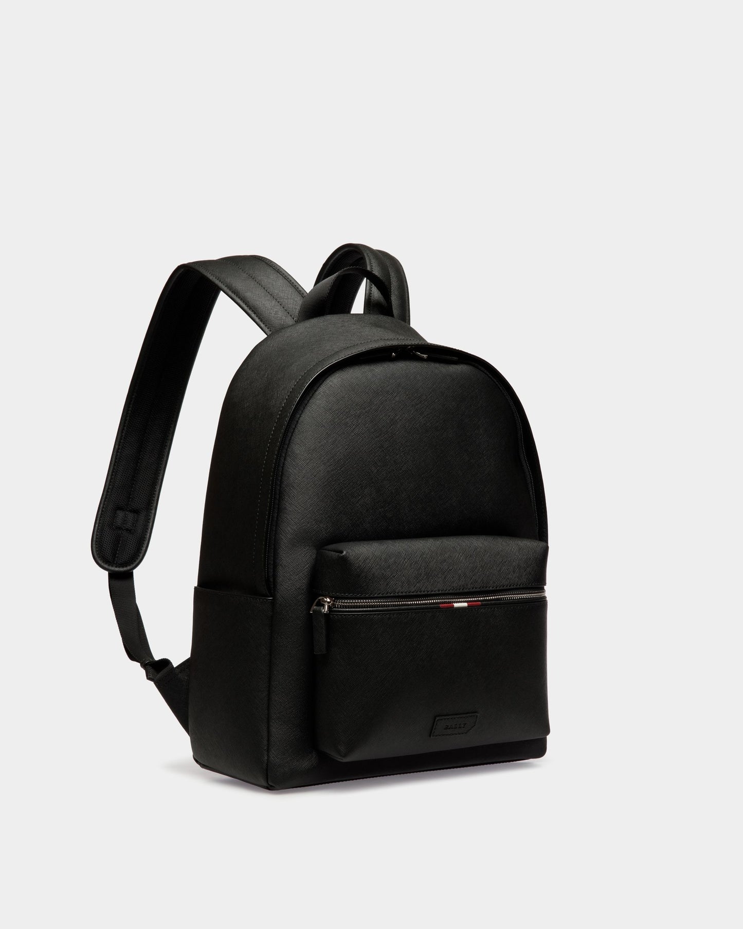 Men's Black Leather Casual Backpack