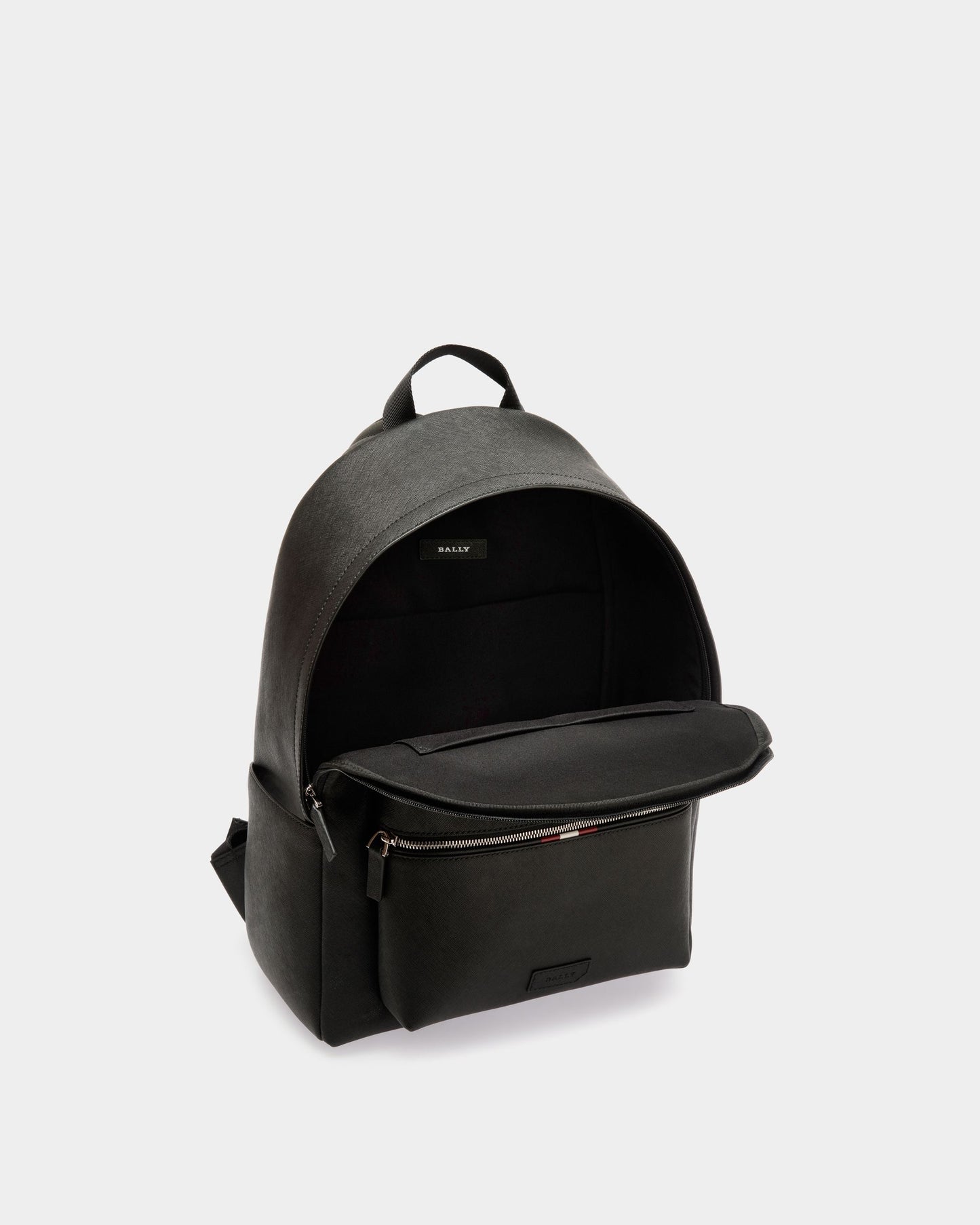 Men's Black Leather Casual Backpack