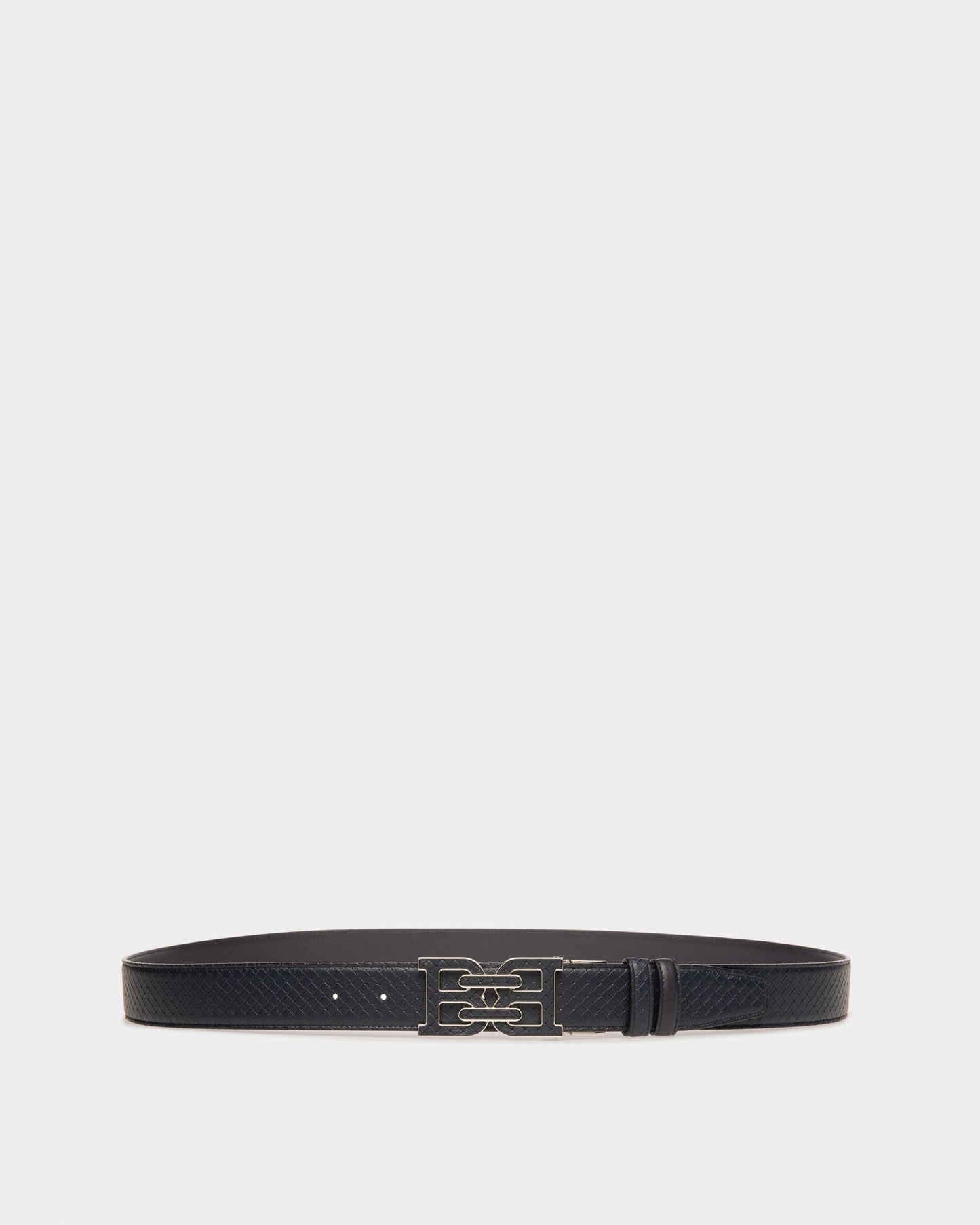 B-Chain Leather 35Mm Belt In Navy