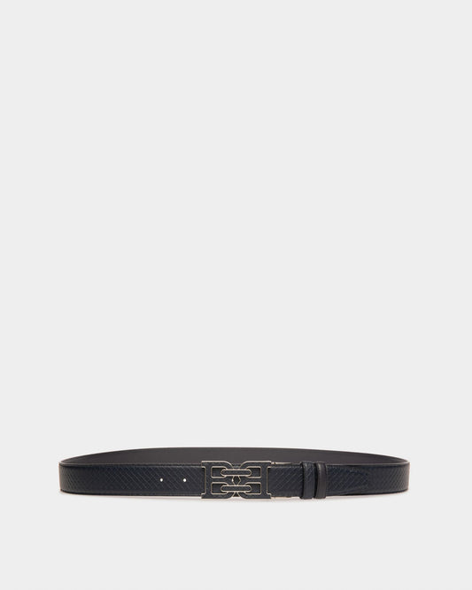 B-Chain Leather 35Mm Belt In Navy