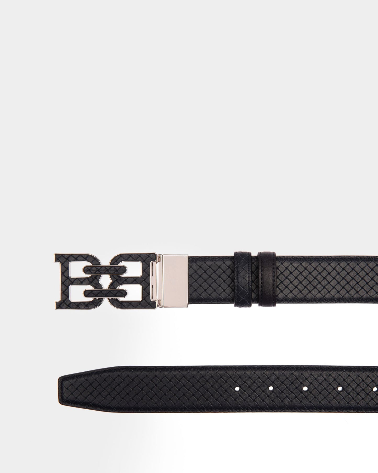 B-Chain Leather 35Mm Belt In Navy