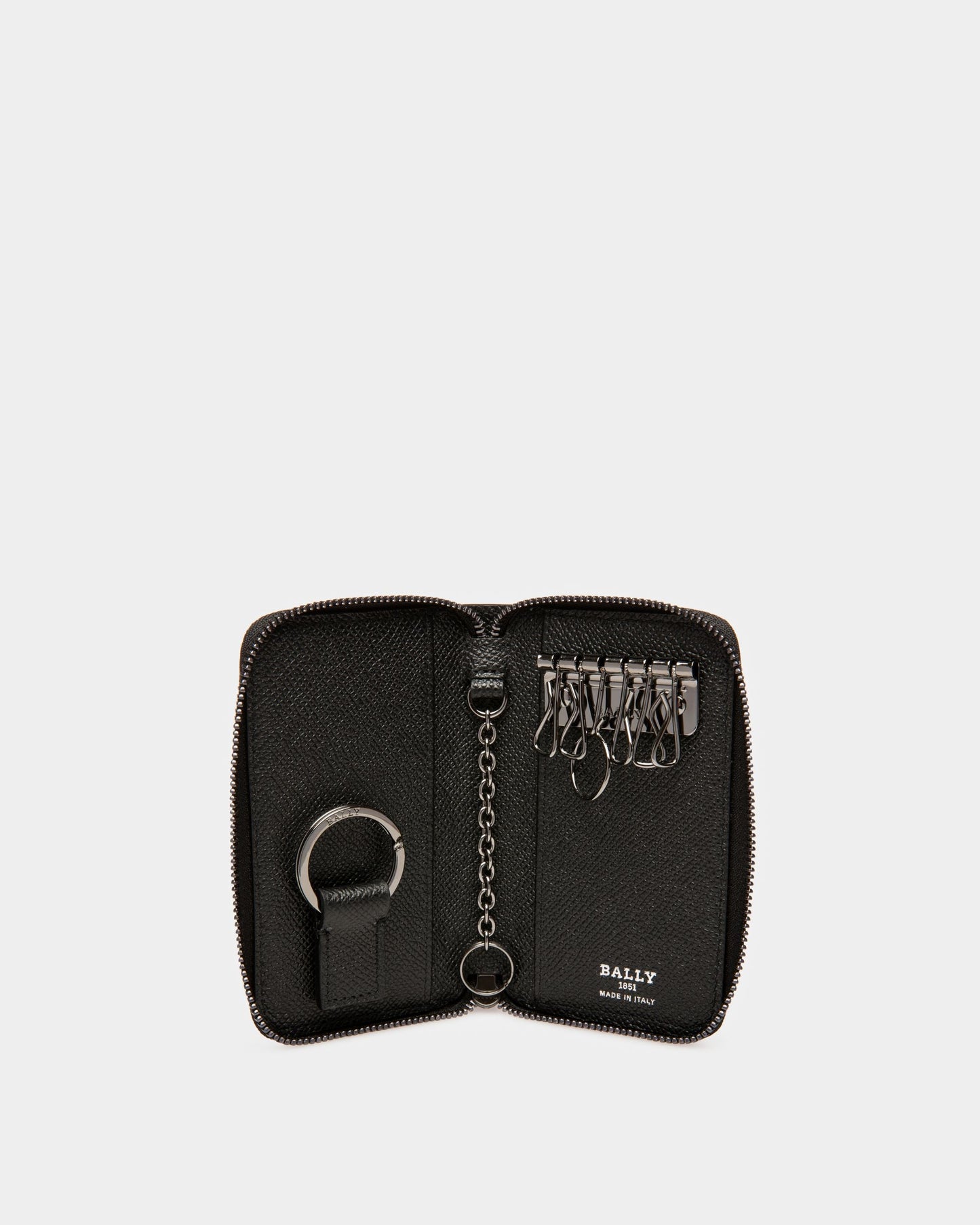 Bitt Leather Key Case In Black