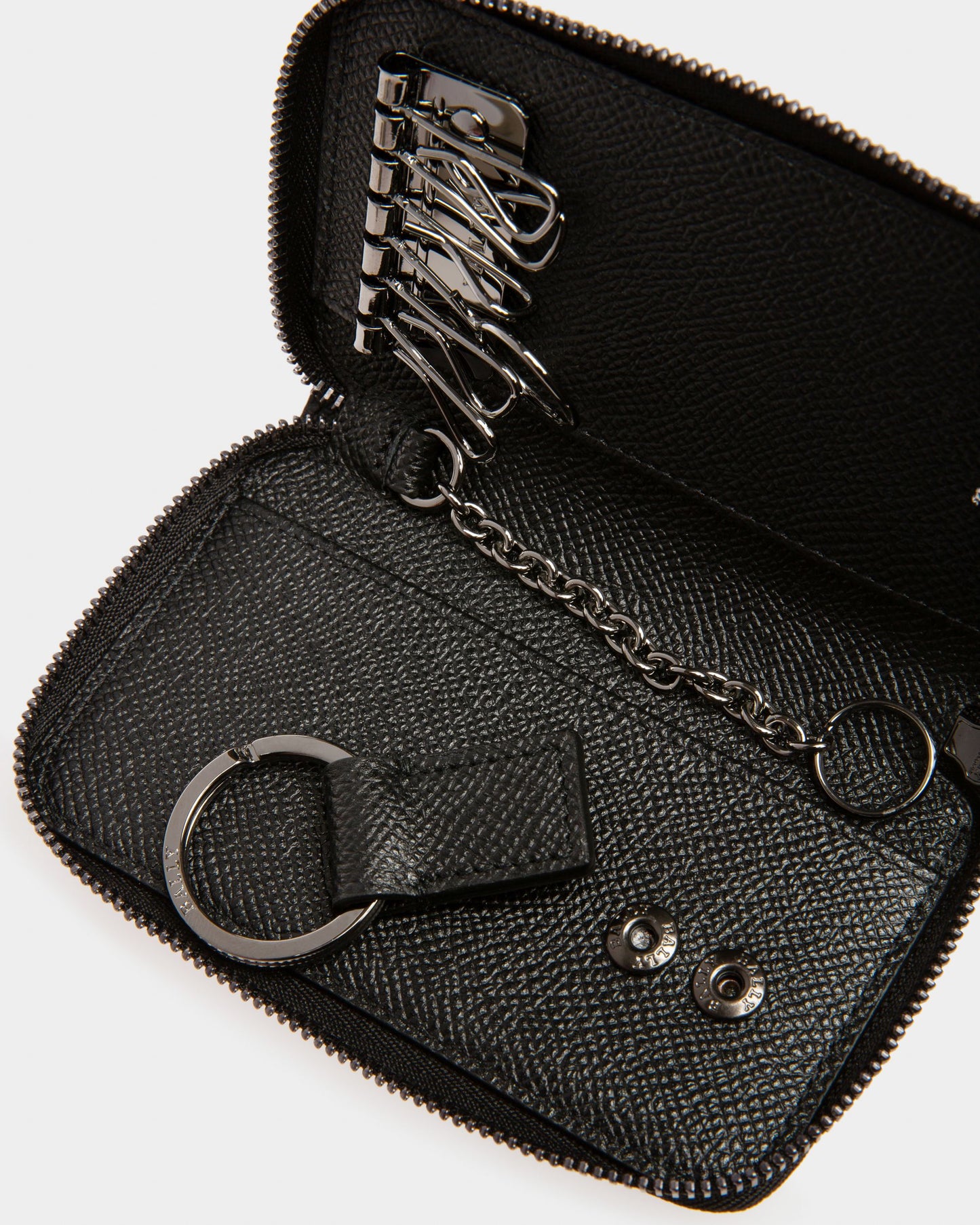 Bitt Leather Key Case In Black