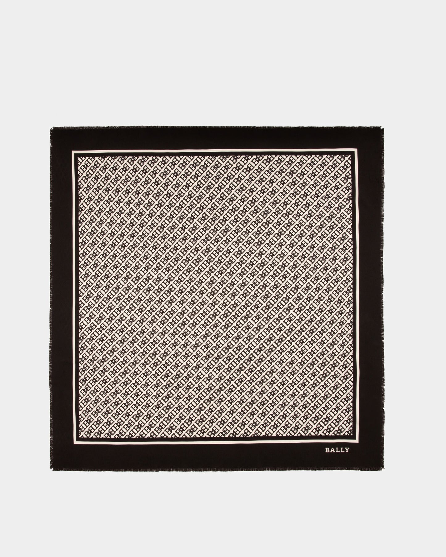B-Chain Carré Silk Scarf In Black