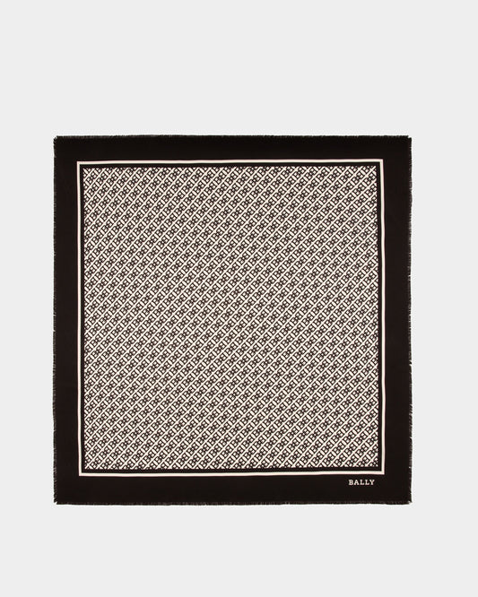 B-Chain Carré Silk Scarf In Black