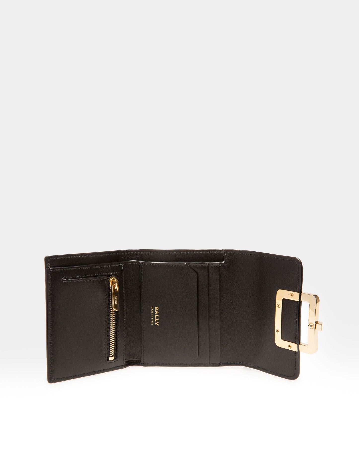 Josy Leather French Wallet In Black