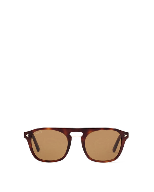 Metropole Acetate Sunglasses In Dark Havana & Brown Lens