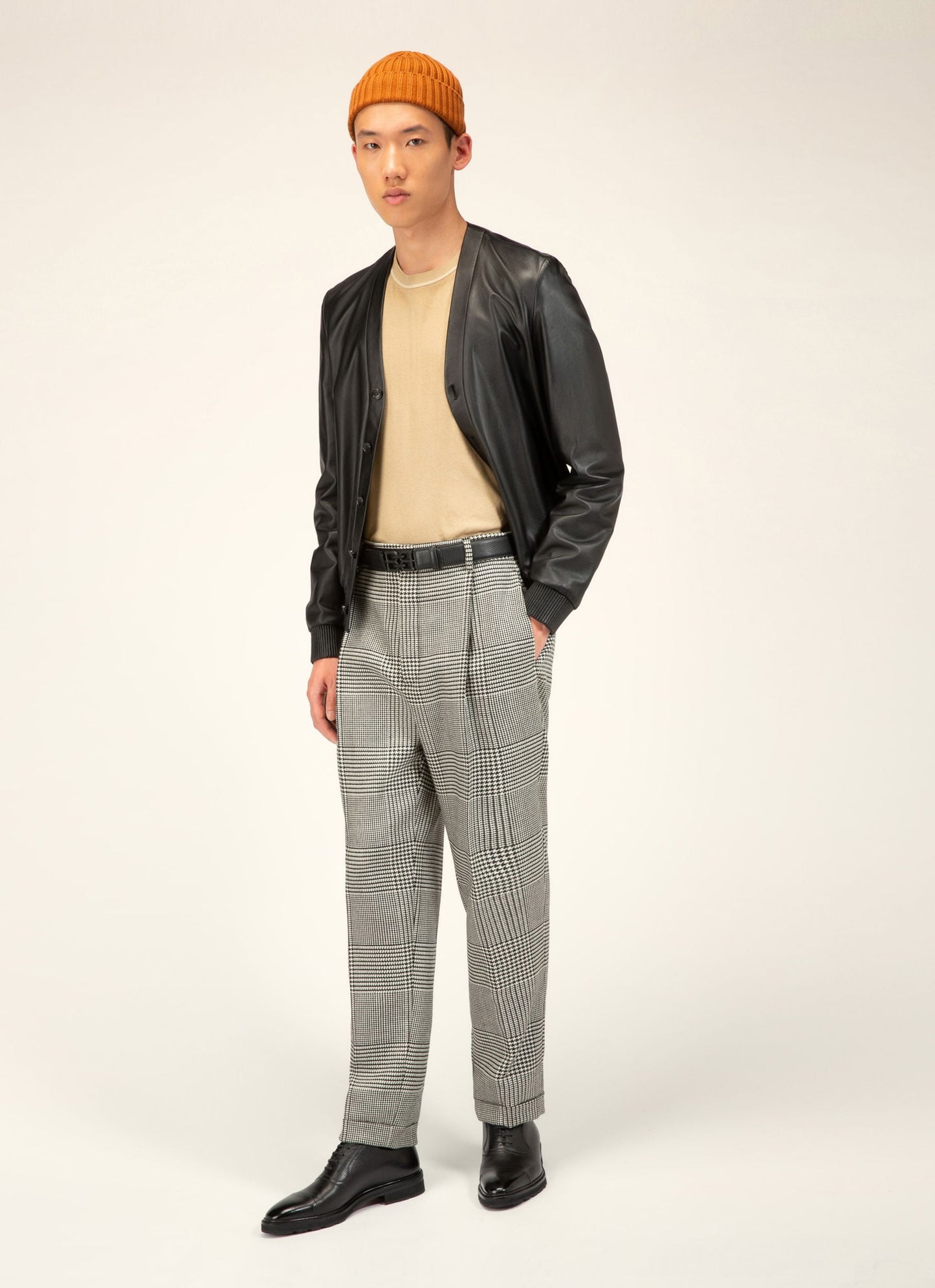 Meyrin Oxford in Black Grained Leather