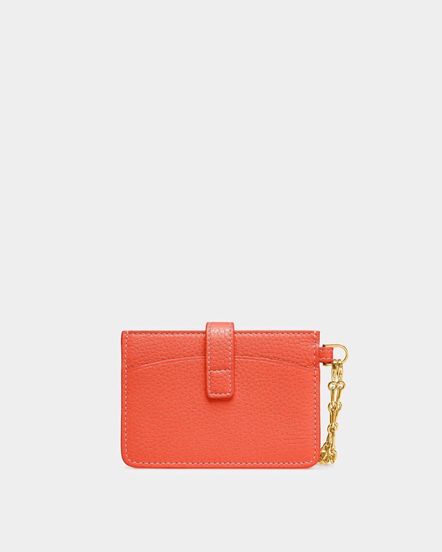 Ava Leather Business Card Holder In Orange