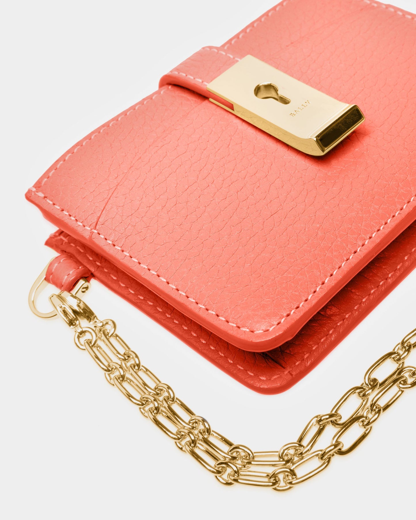Ava Leather Business Card Holder In Orange