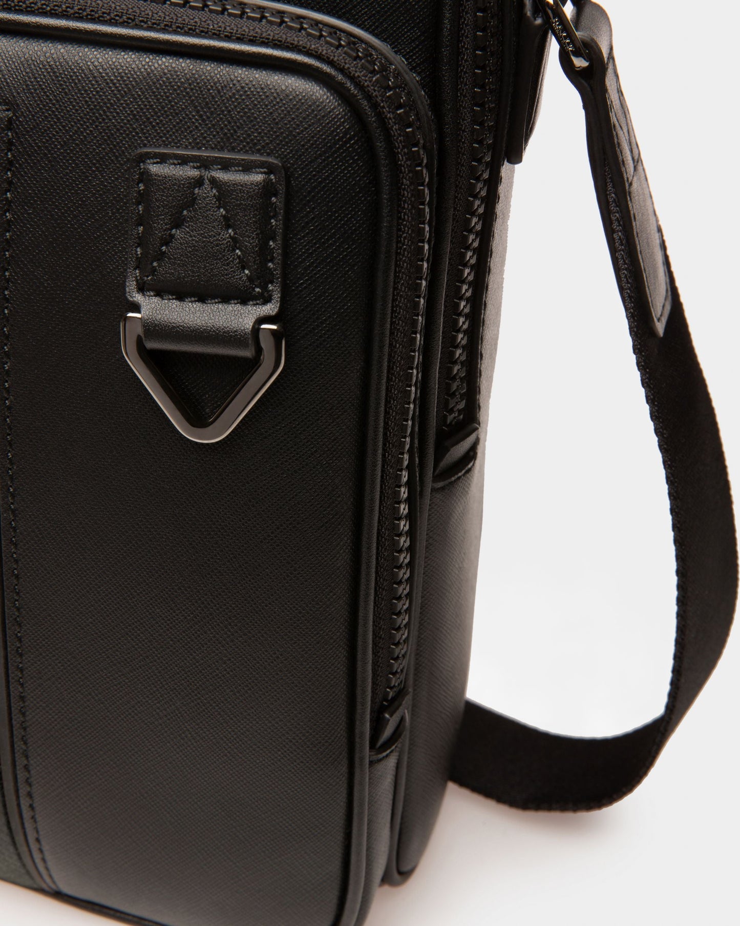 Mackao Leather Crossbody Bag In Black