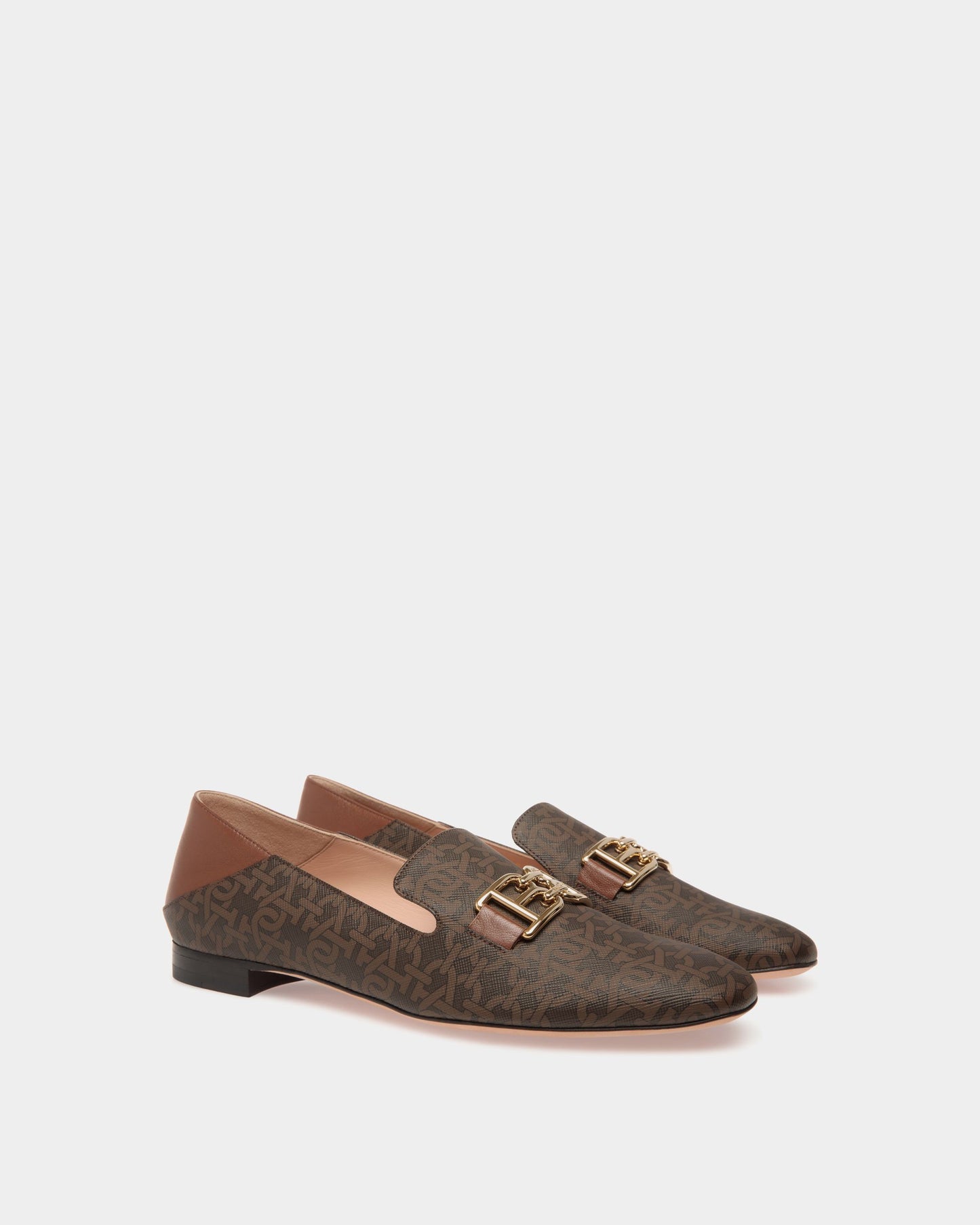 Slipper In Brown Mix Cotton