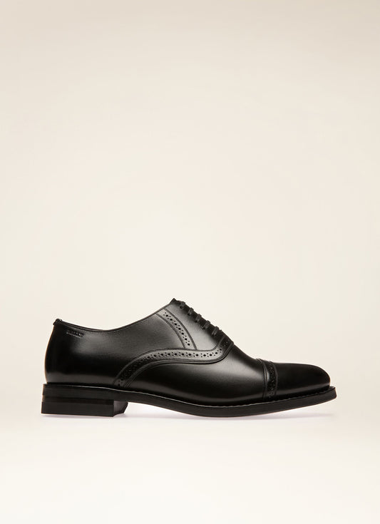 Francies Leather Derbies In Black