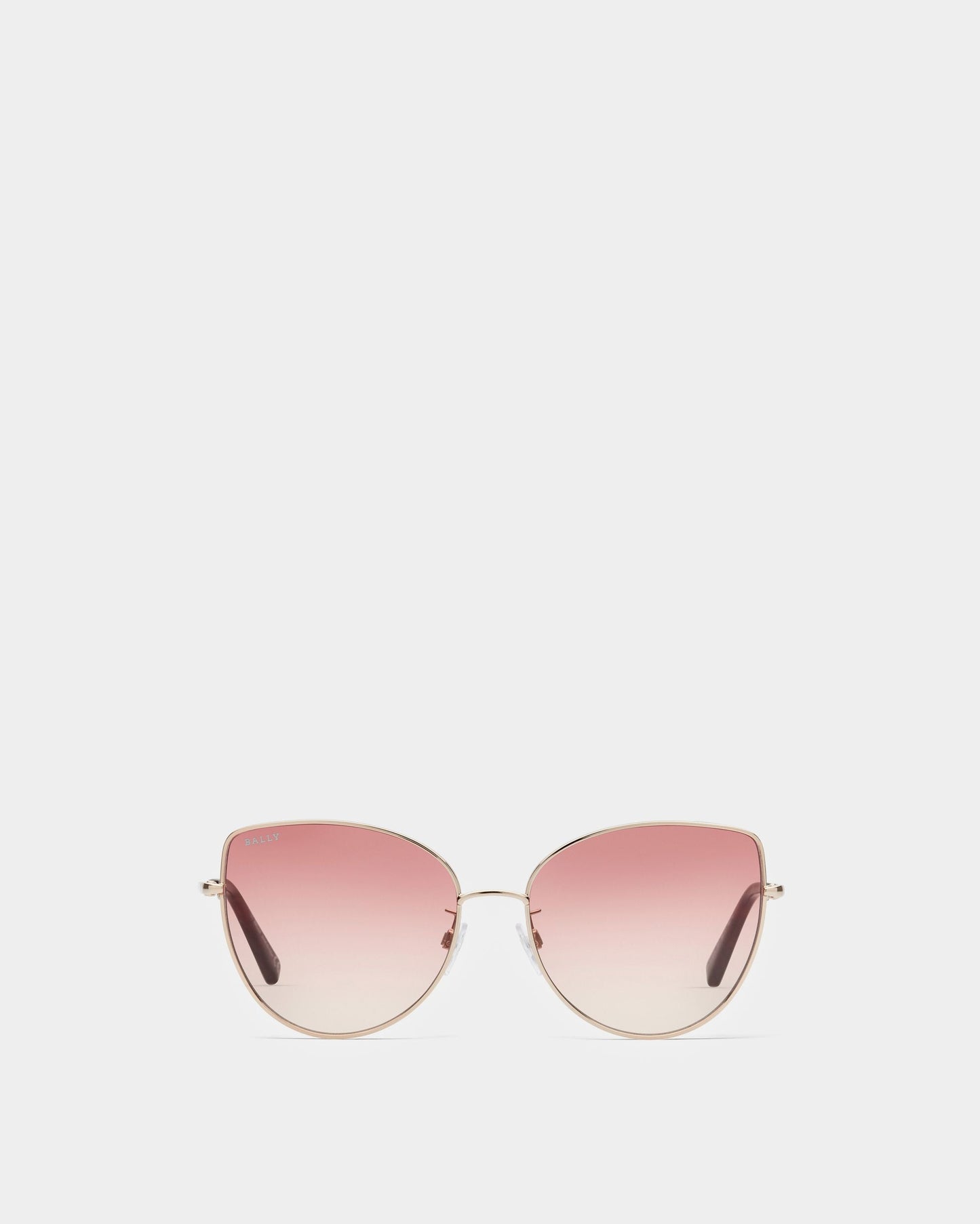 Glow Metal Sunglasses In Shiny Rose Gold & Gradient Bordeaux Lens