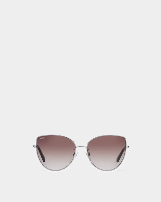 Glow Metal Sunglasses In Matte Light Blue & Gradient Lens
