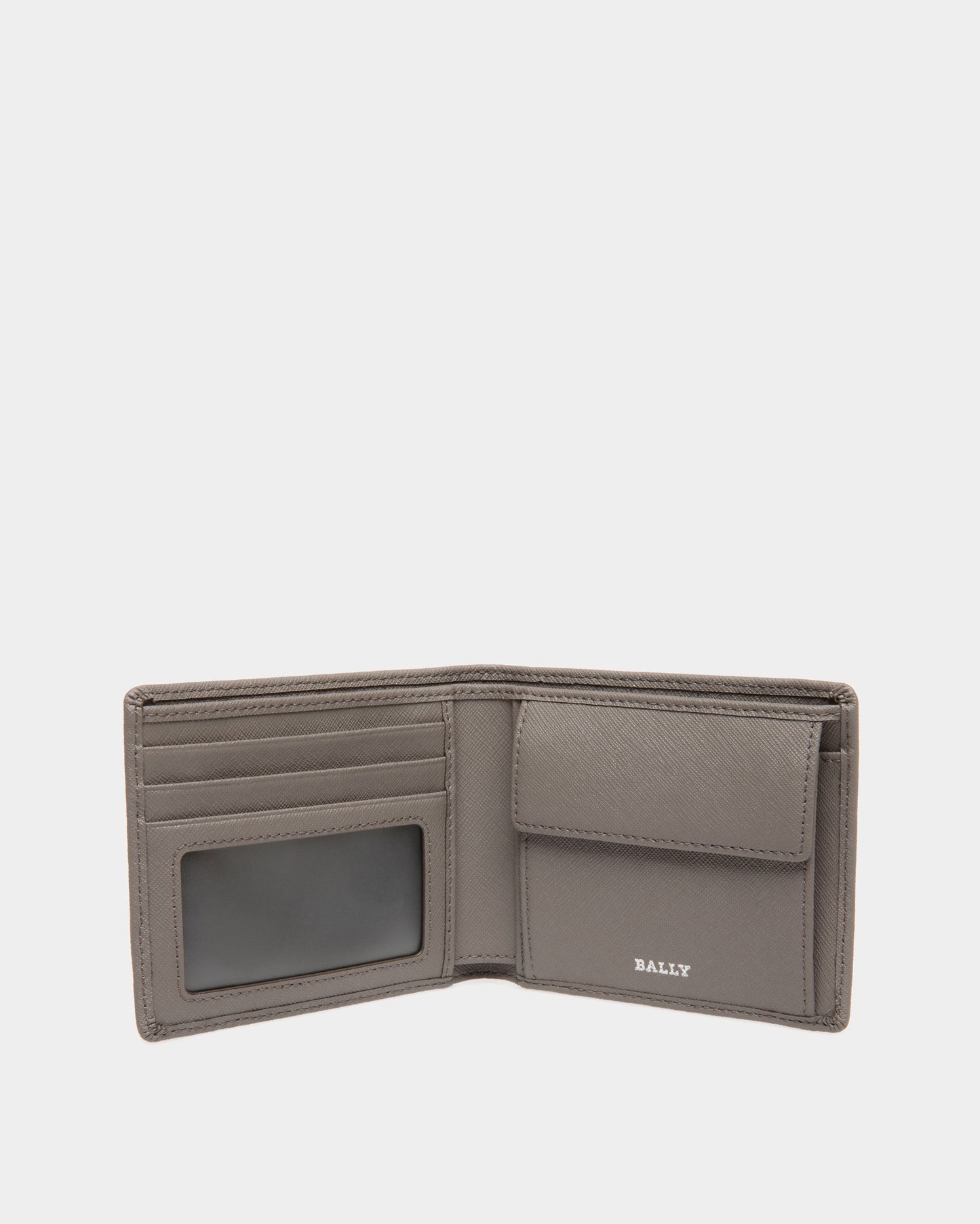 Wallet In Grey Embossed Leather