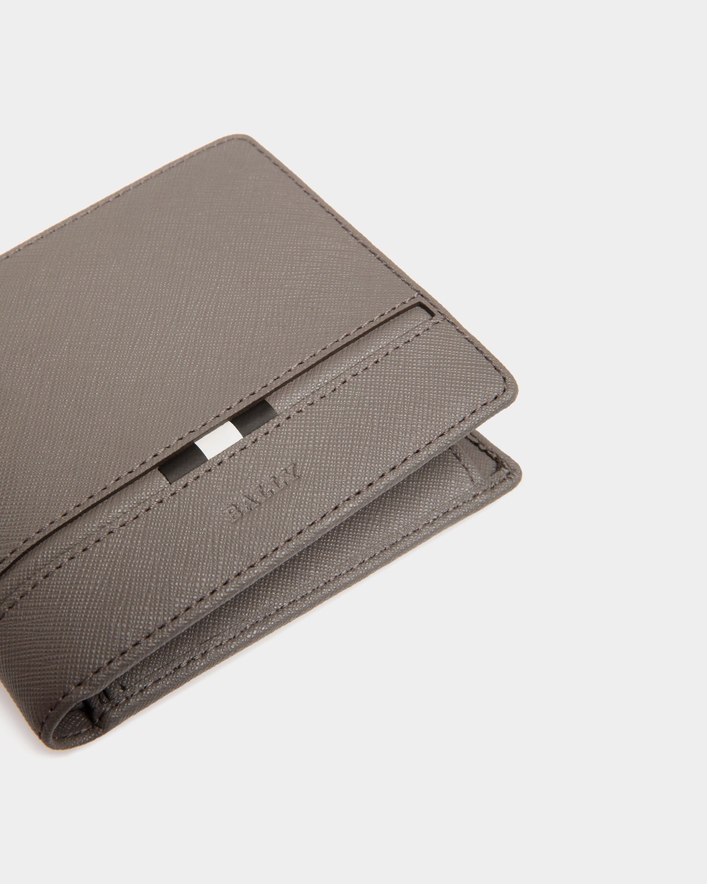 Wallet In Grey Embossed Leather