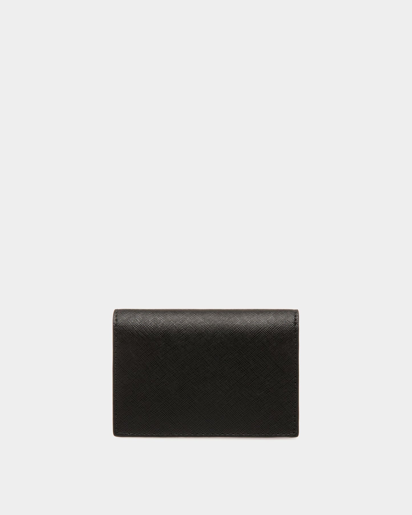 Business Card Holder in Black Embossed Leather
