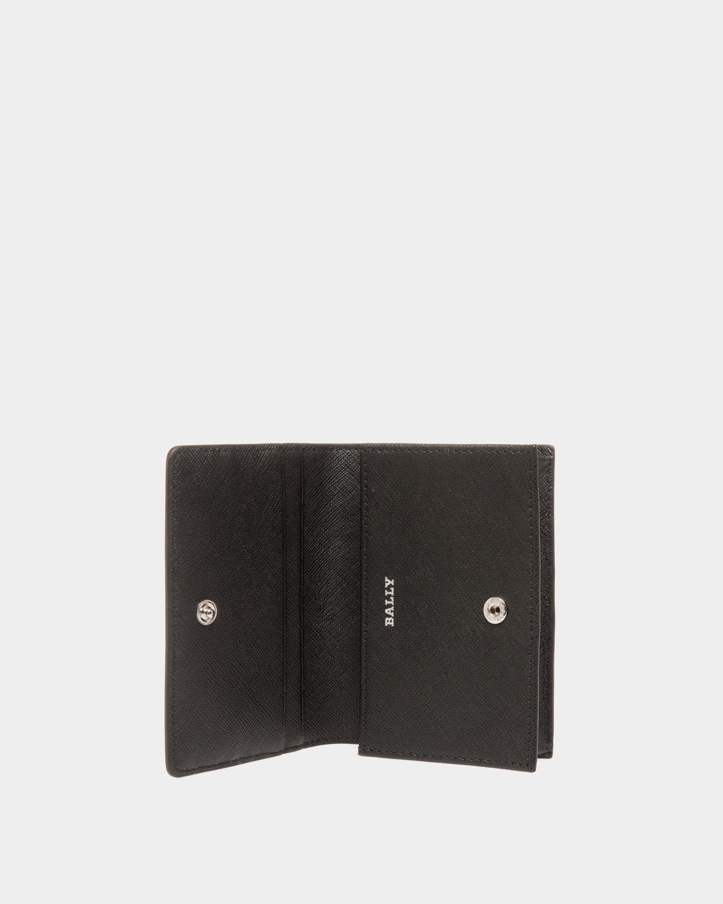 Business Card Holder in Black Embossed Leather