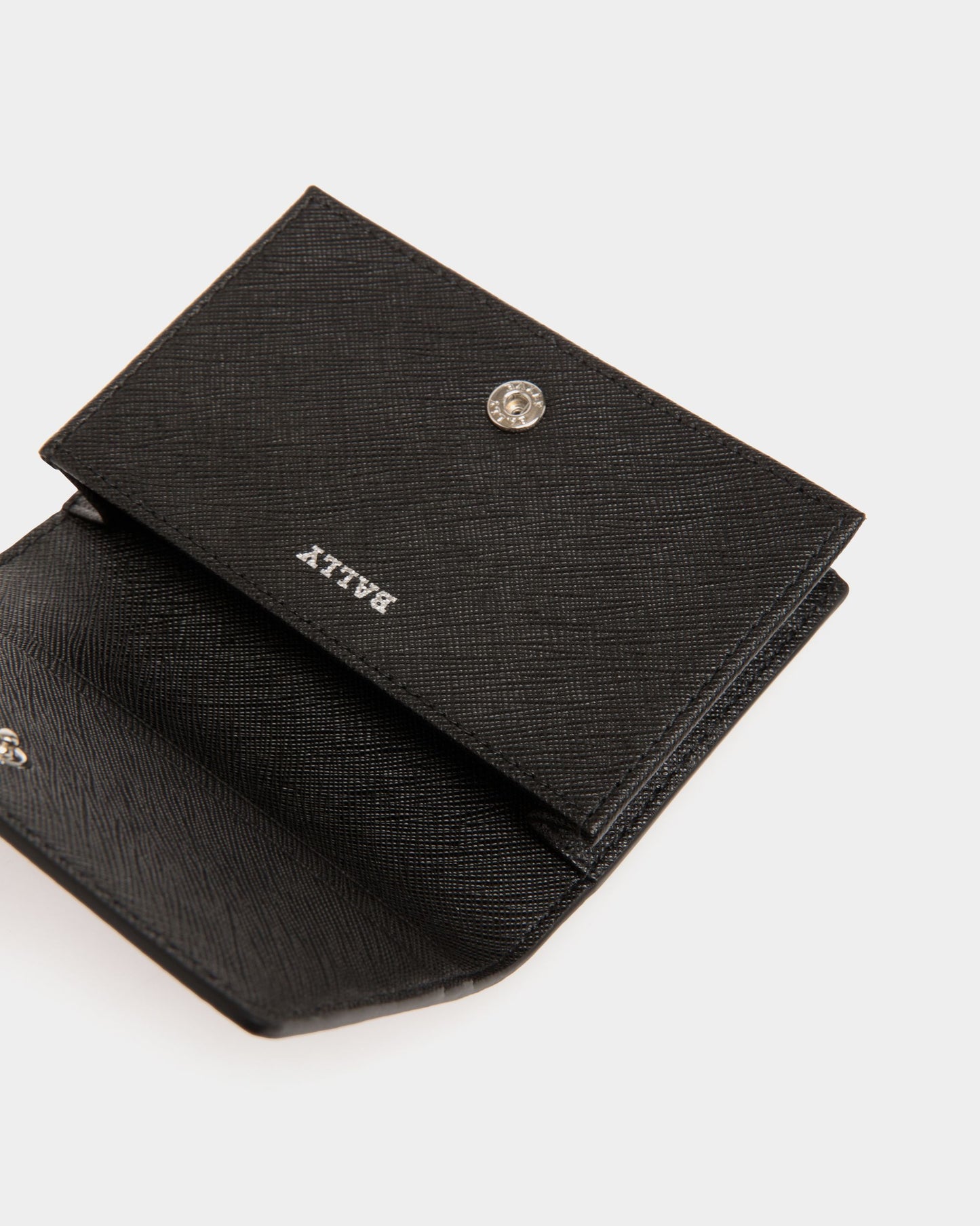 Business Card Holder in Black Embossed Leather