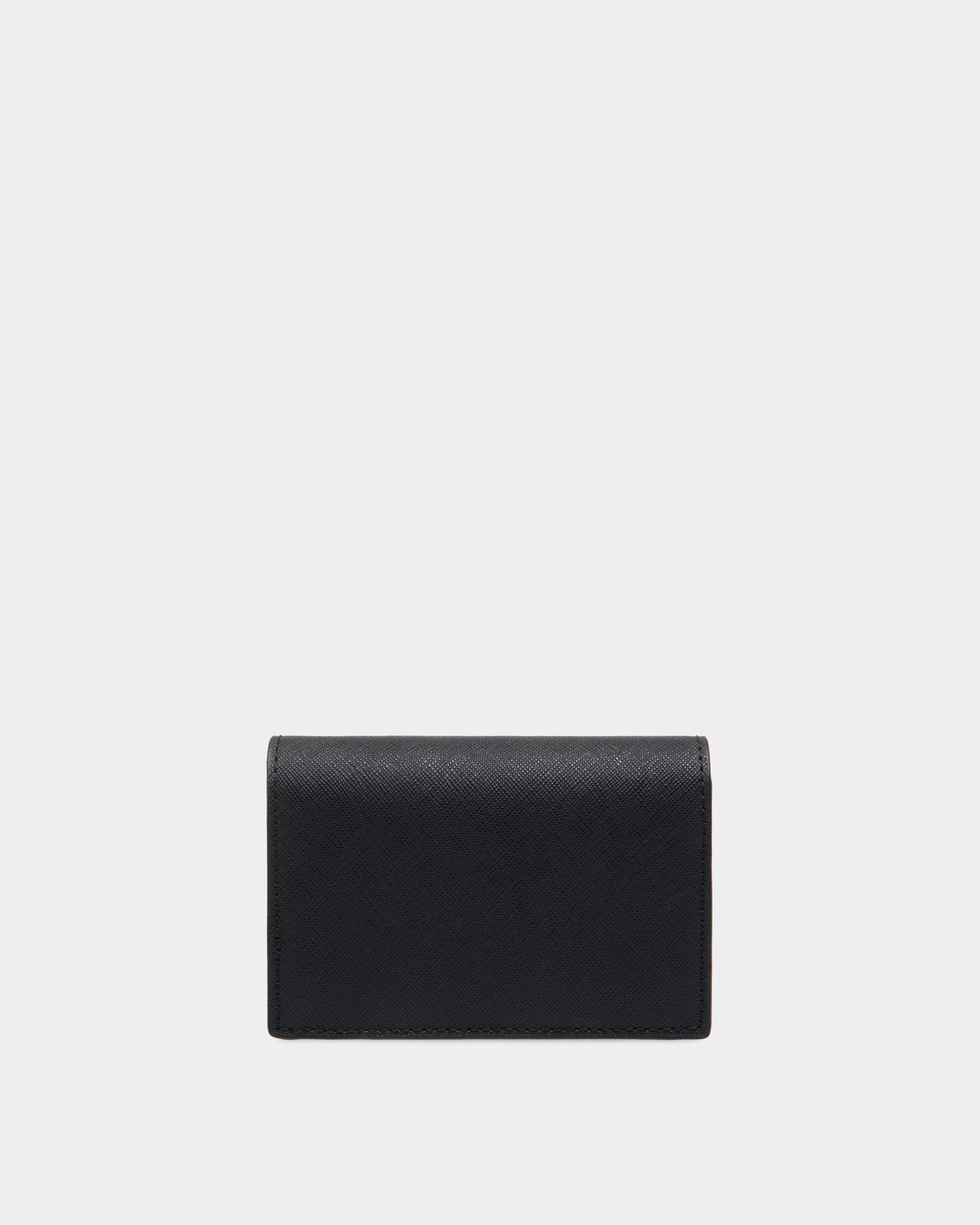 Business Card Holder in Blue Embossed Leather