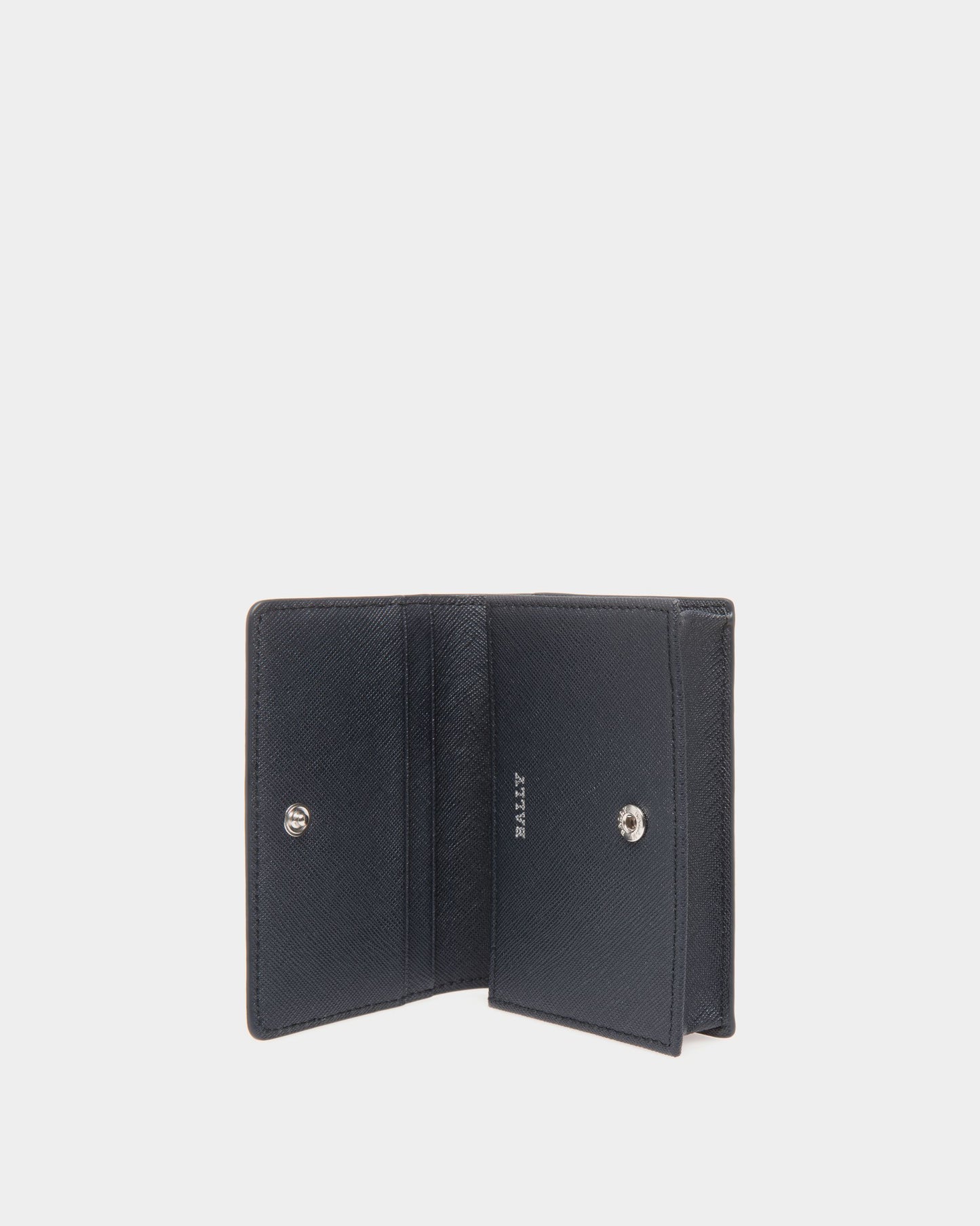 Business Card Holder in Blue Embossed Leather