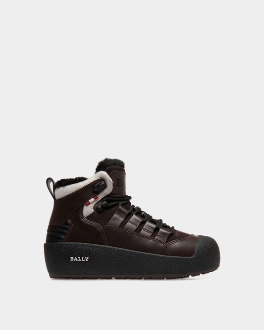Bally Curling Bootie in Brown Leather