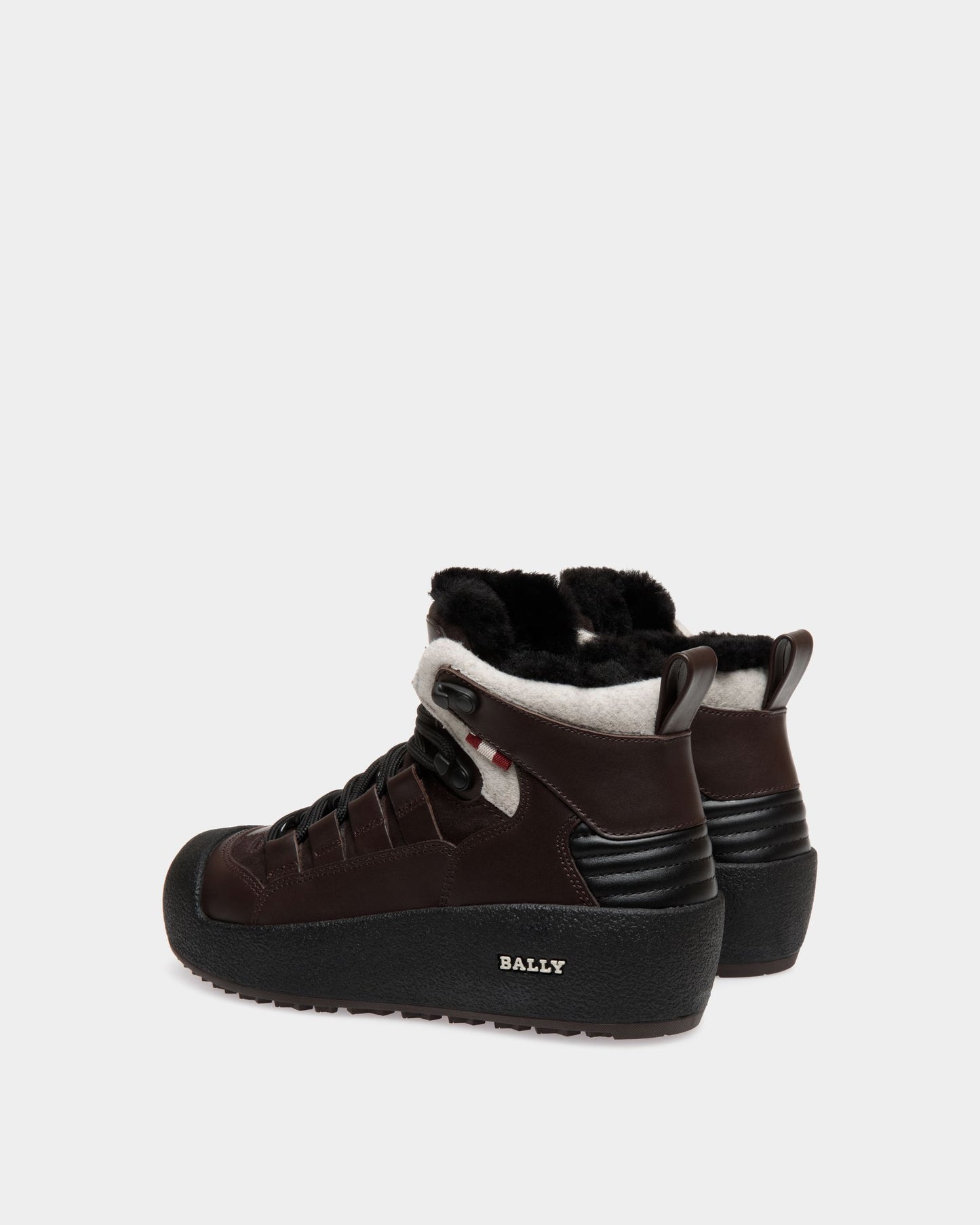 Bally Curling Bootie in Brown Leather