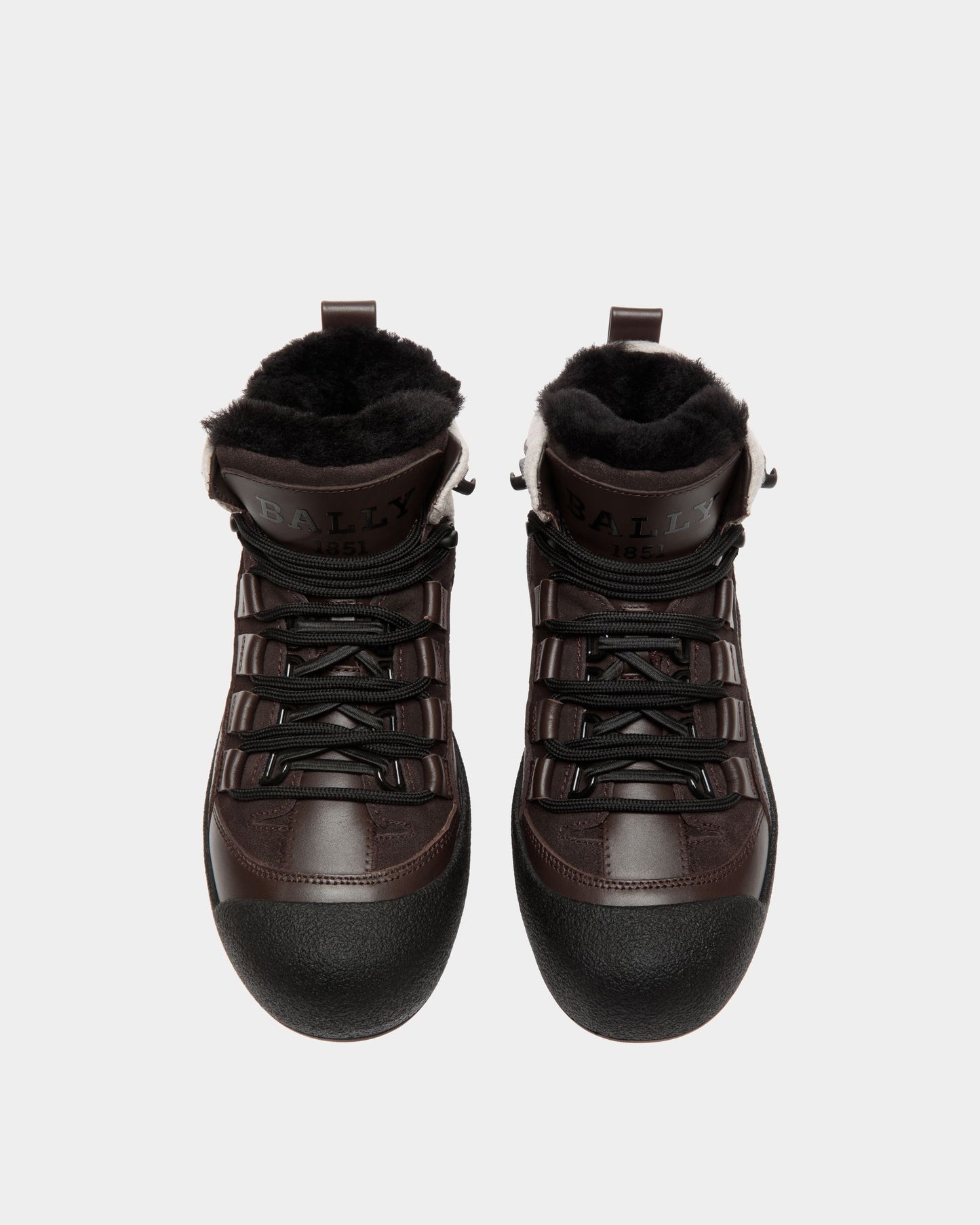Bally Curling Bootie in Brown Leather