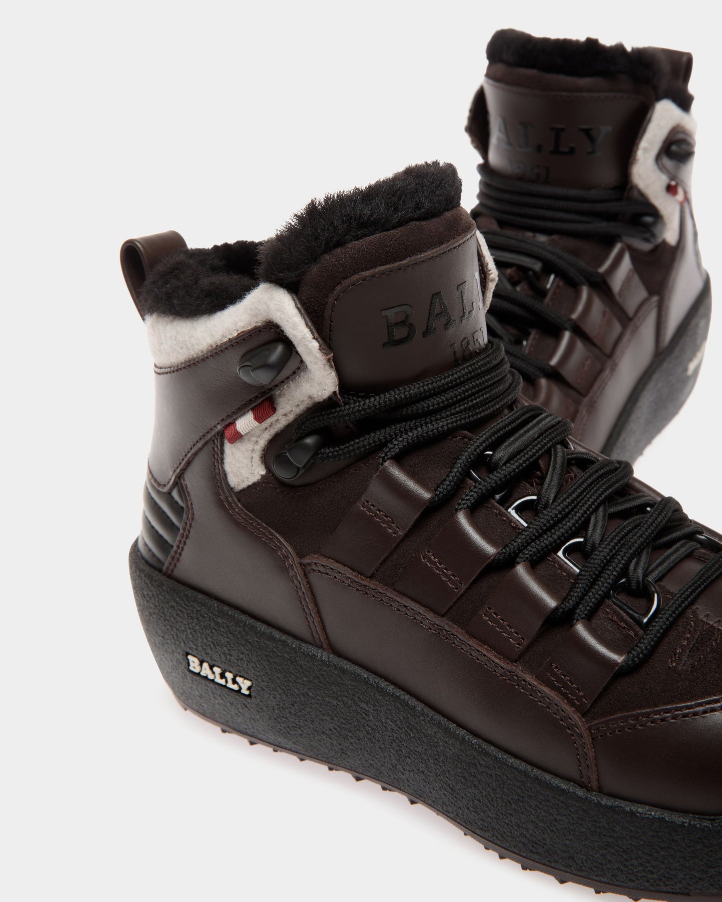 Bally Curling Bootie in Brown Leather