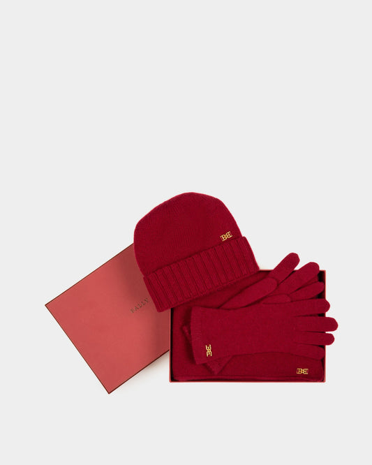 Cashmere Accessory Set In Heritage Red