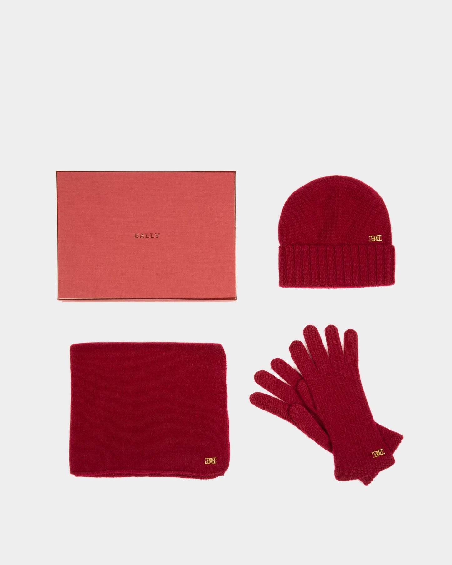 Cashmere Accessory Set In Heritage Red
