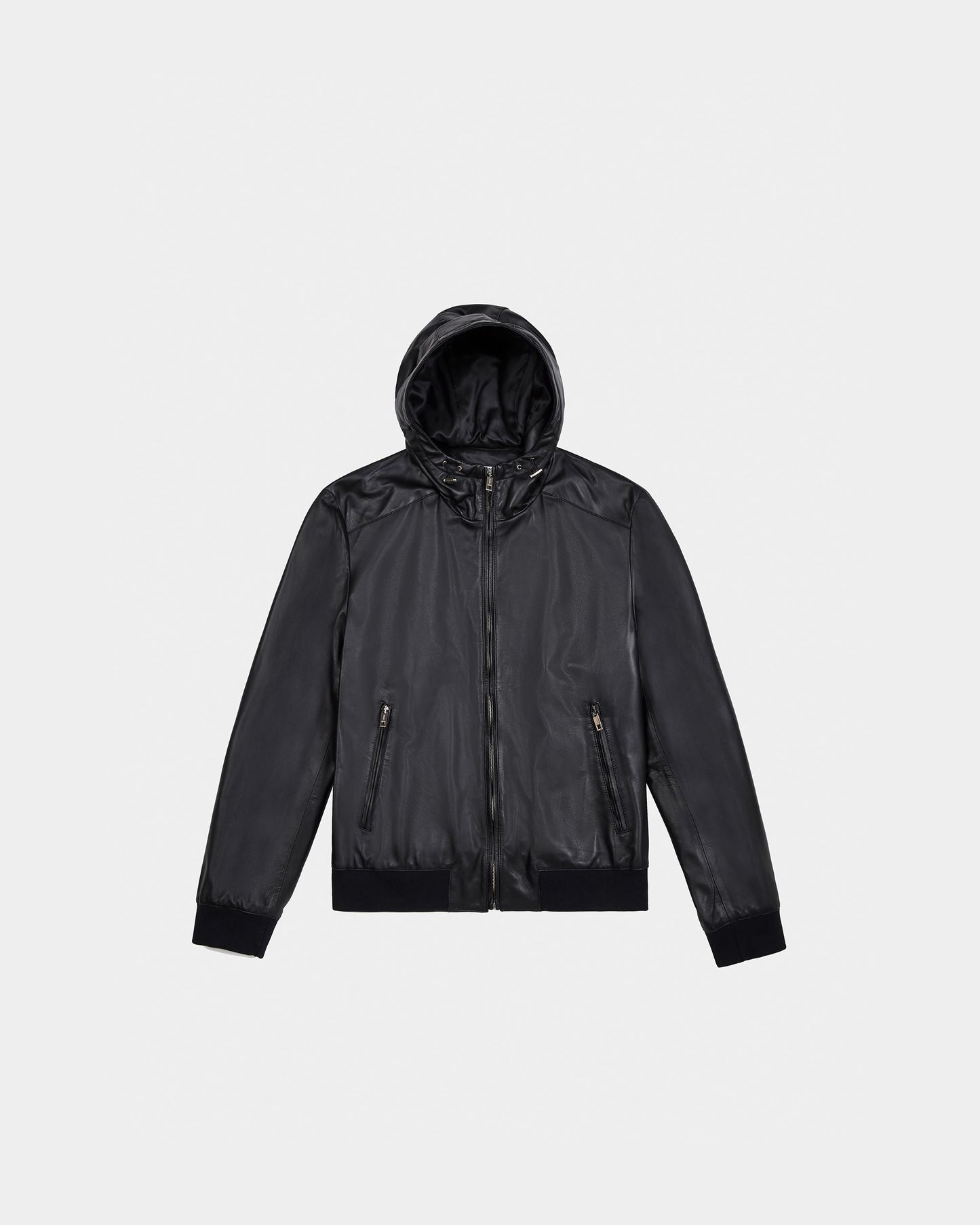 Bomber Blouson in Black Leather