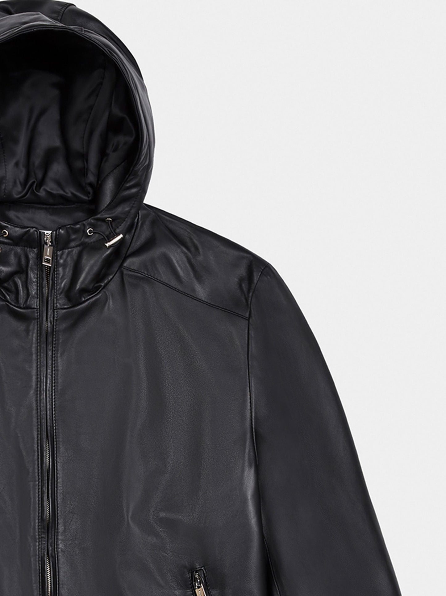 Bomber Blouson in Black Leather