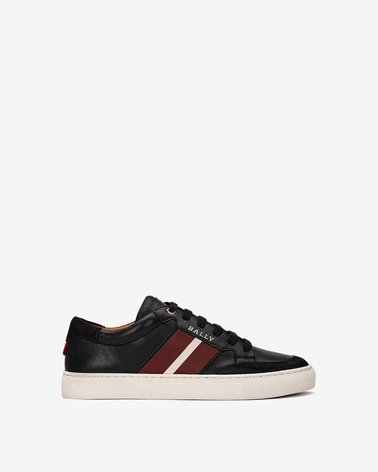 Women's Casual Black And Red Leather Sneakers