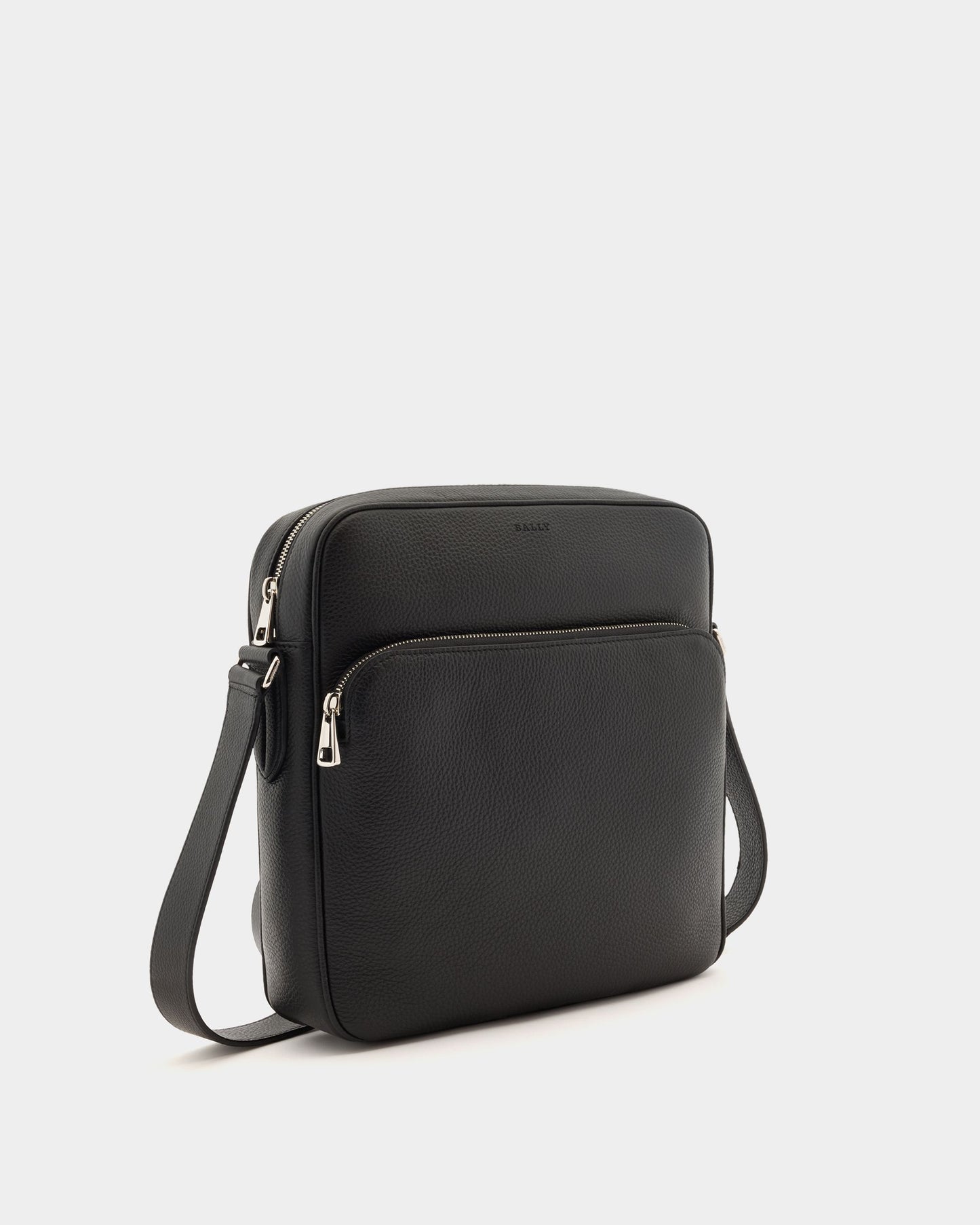 Crossbody Bag in Black Grained Leather