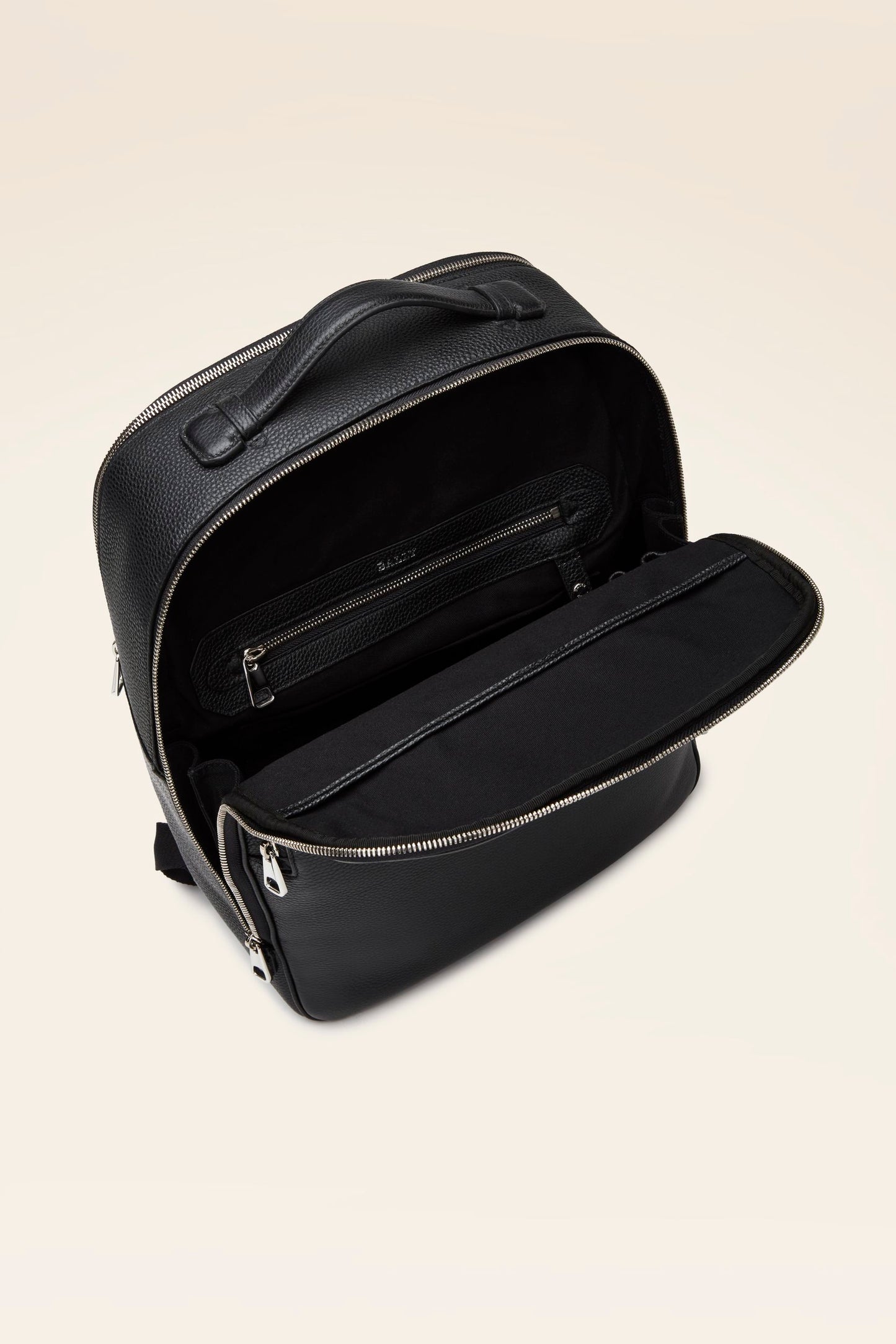 Men's Black Leather Backpack