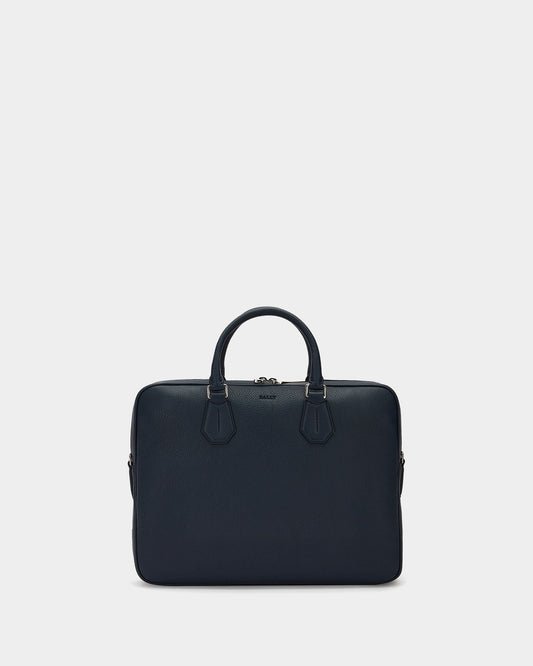 Men's Blue Leather Briefcase