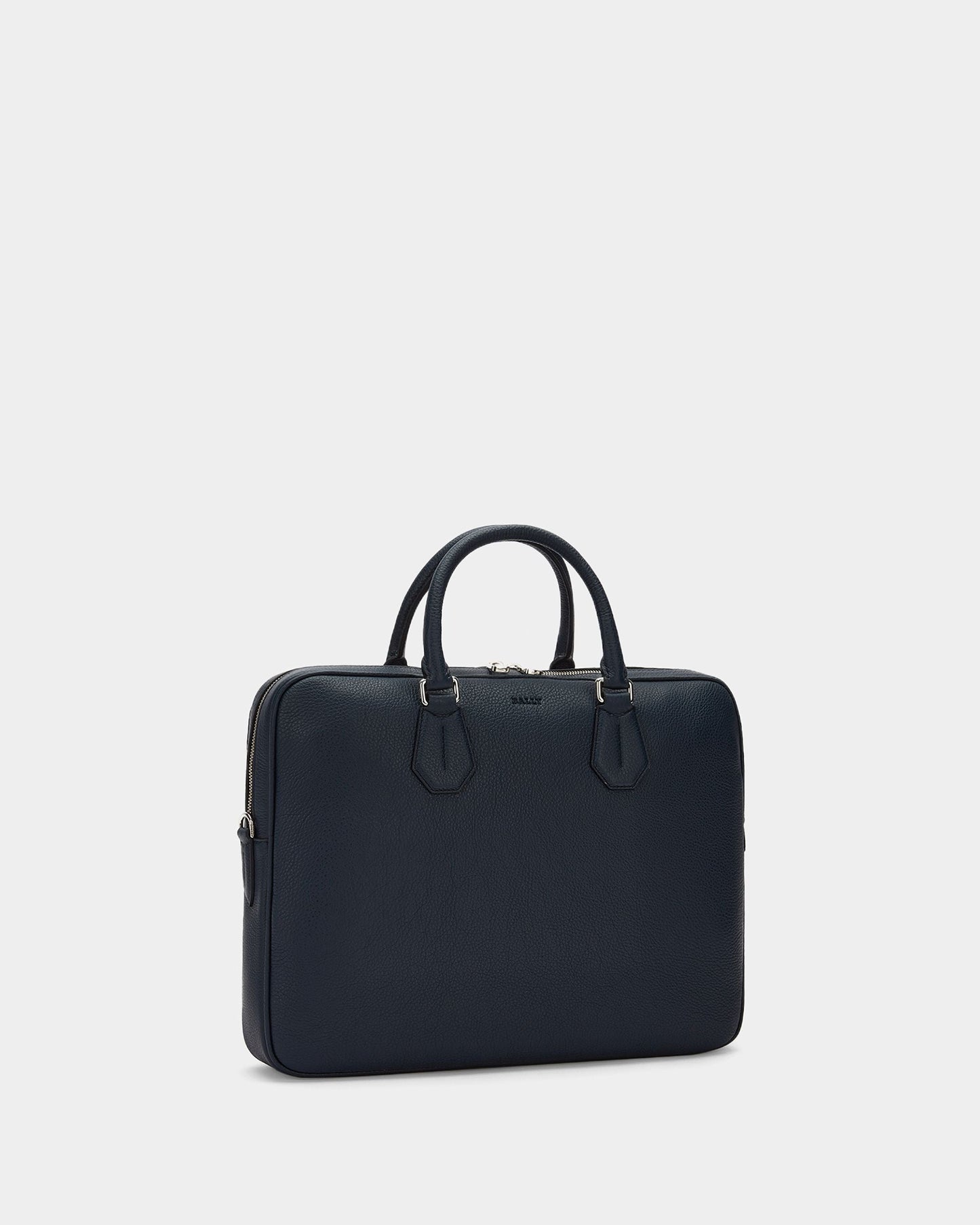 Men's Blue Leather Briefcase