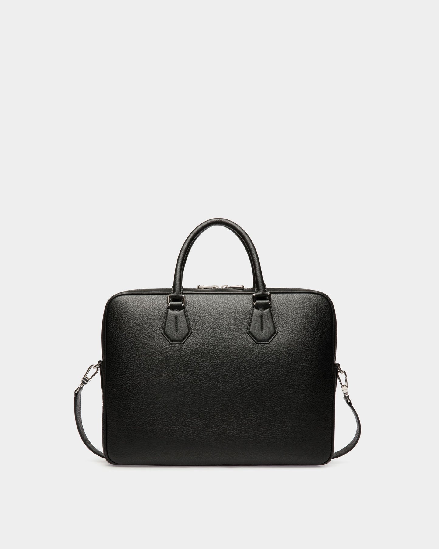 Briefcase in Black Grained Leather