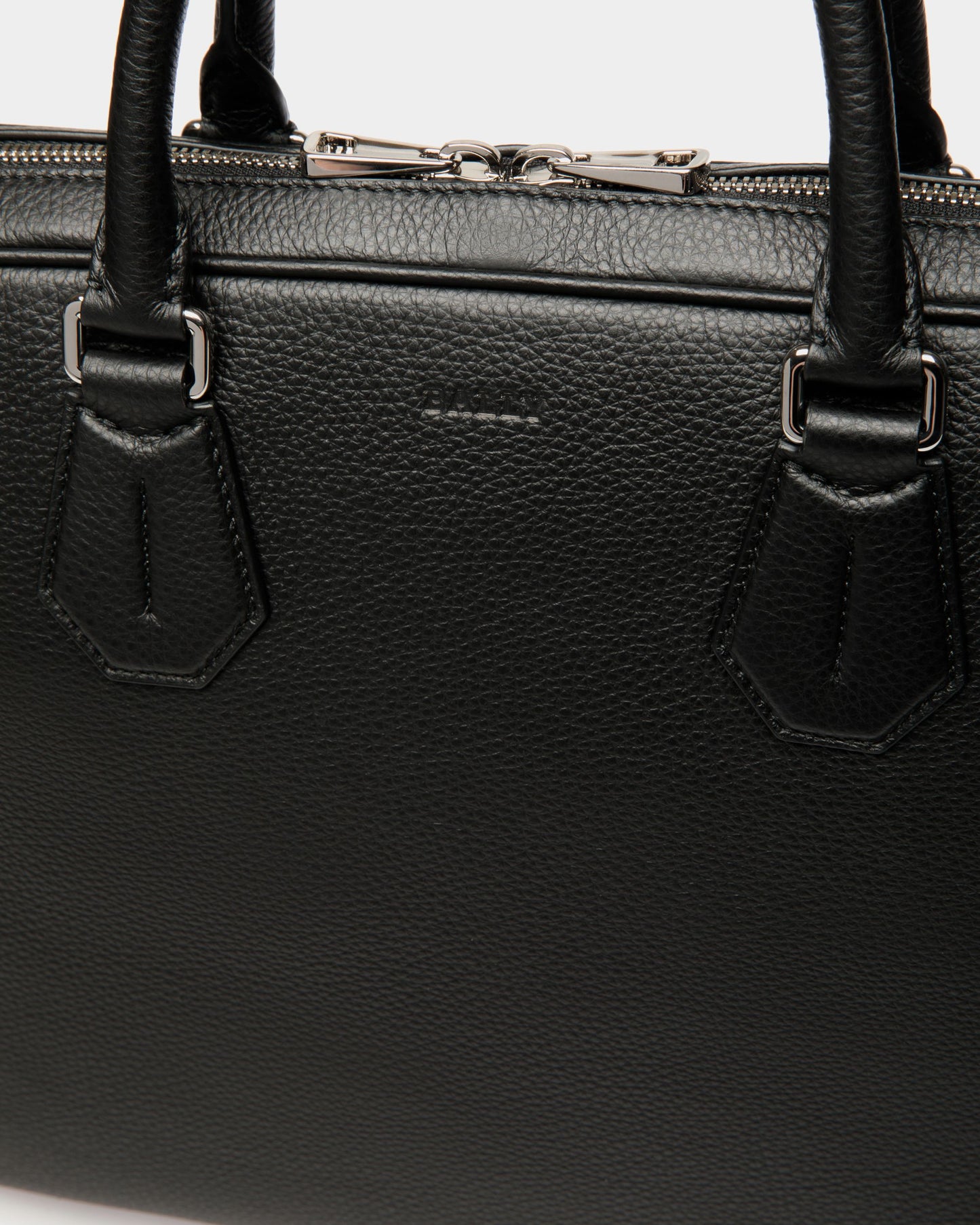 Briefcase in Black Grained Leather