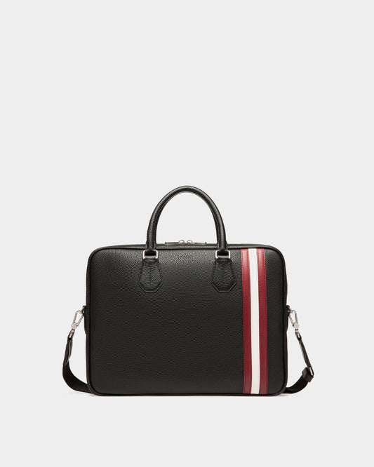 Briefcase In Black Grained Leather