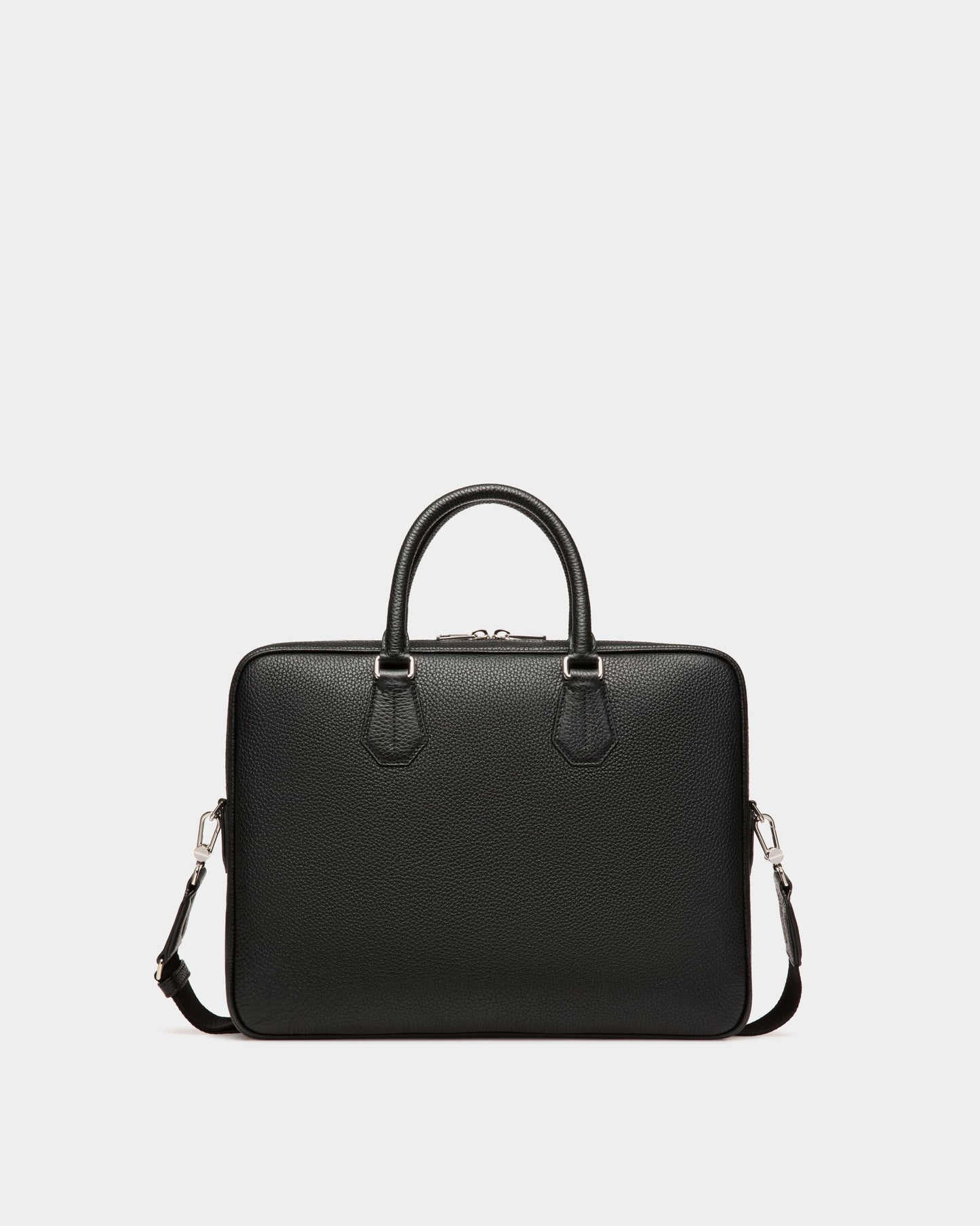 Briefcase In Black Grained Leather