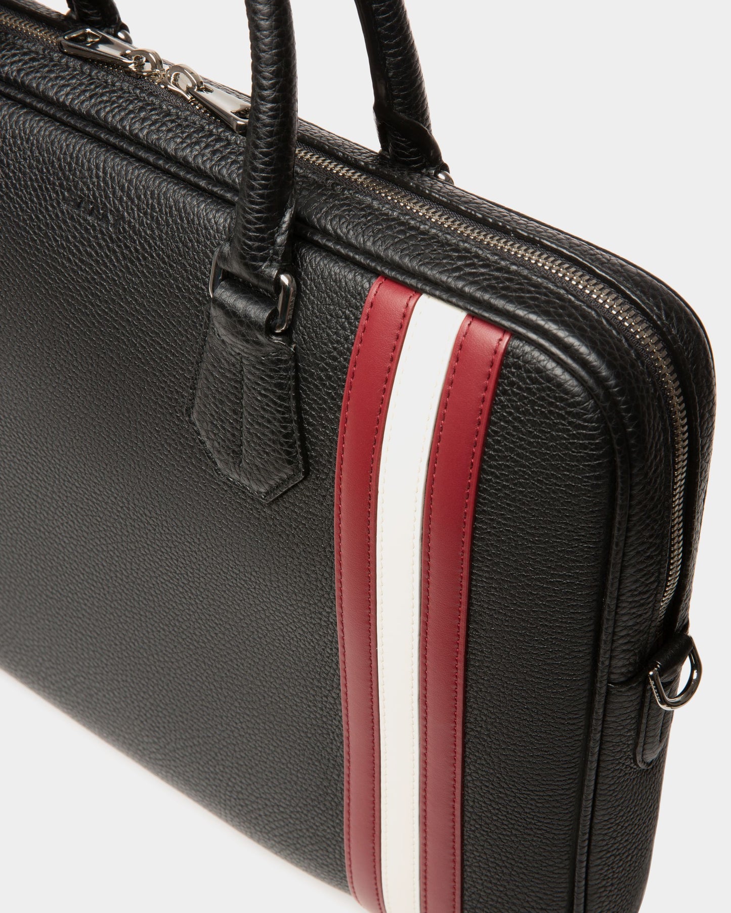 Briefcase In Black Grained Leather