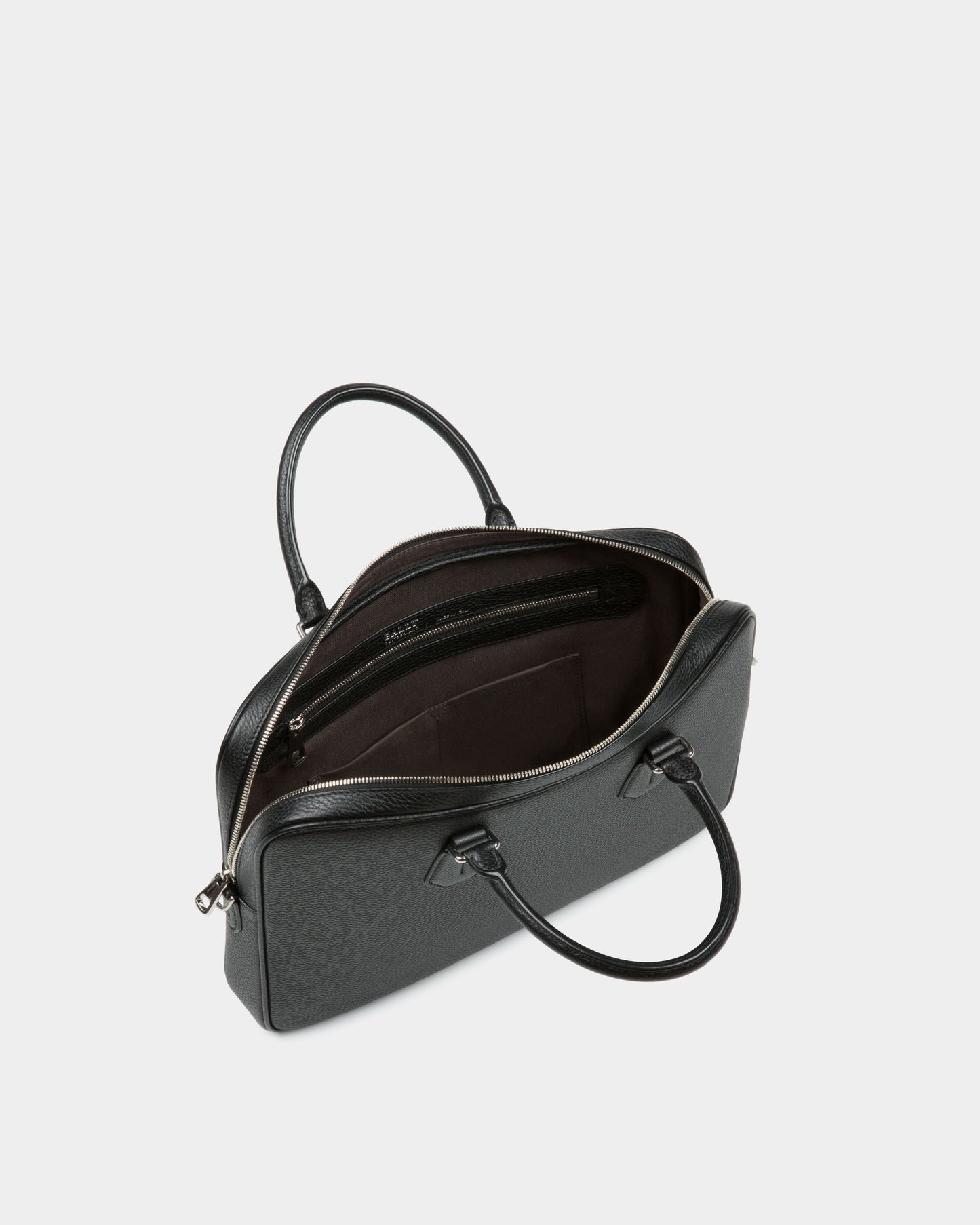 Briefcase In Black Grained Leather