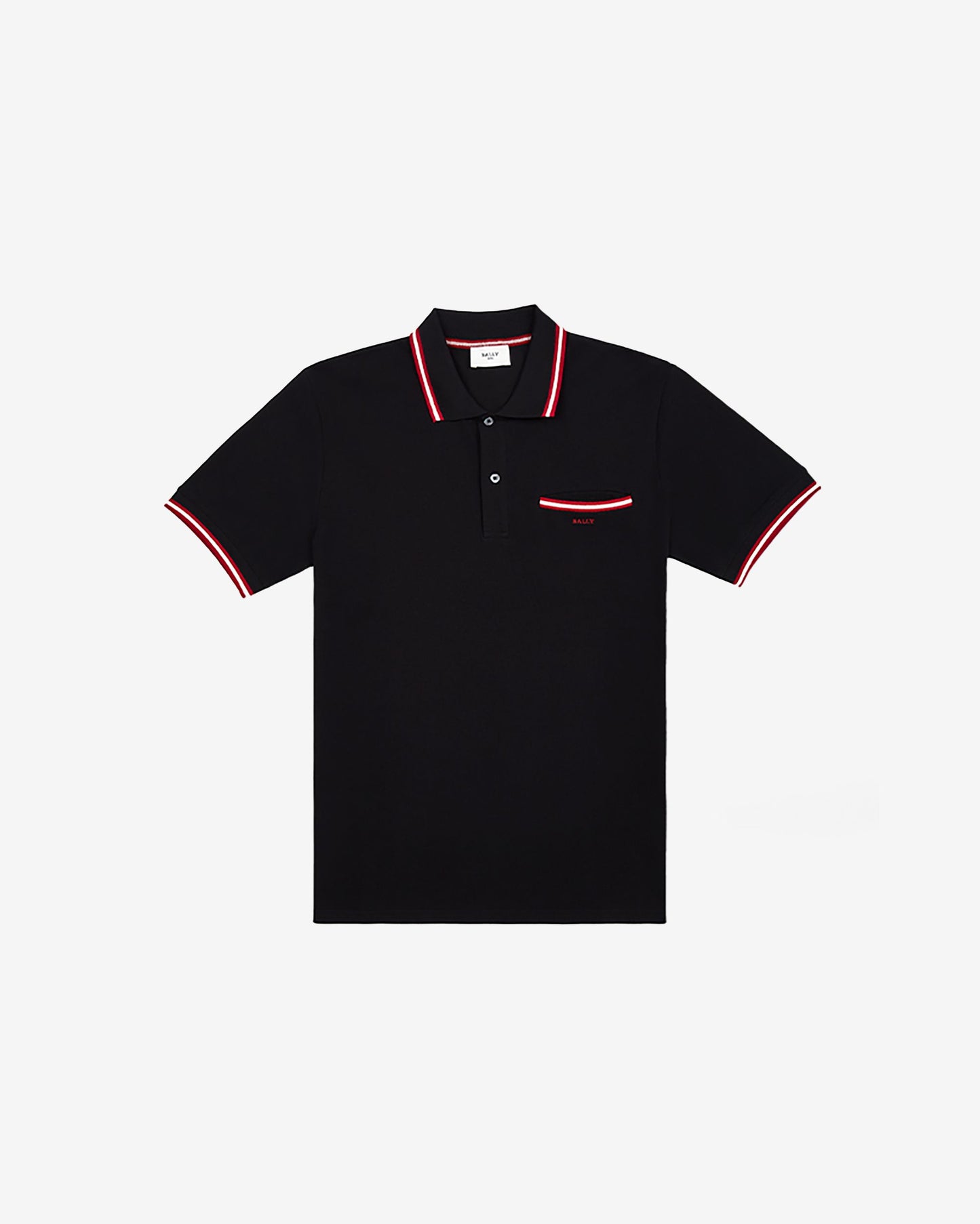 Polo Shirt in Black Piqué-Knit Cotton