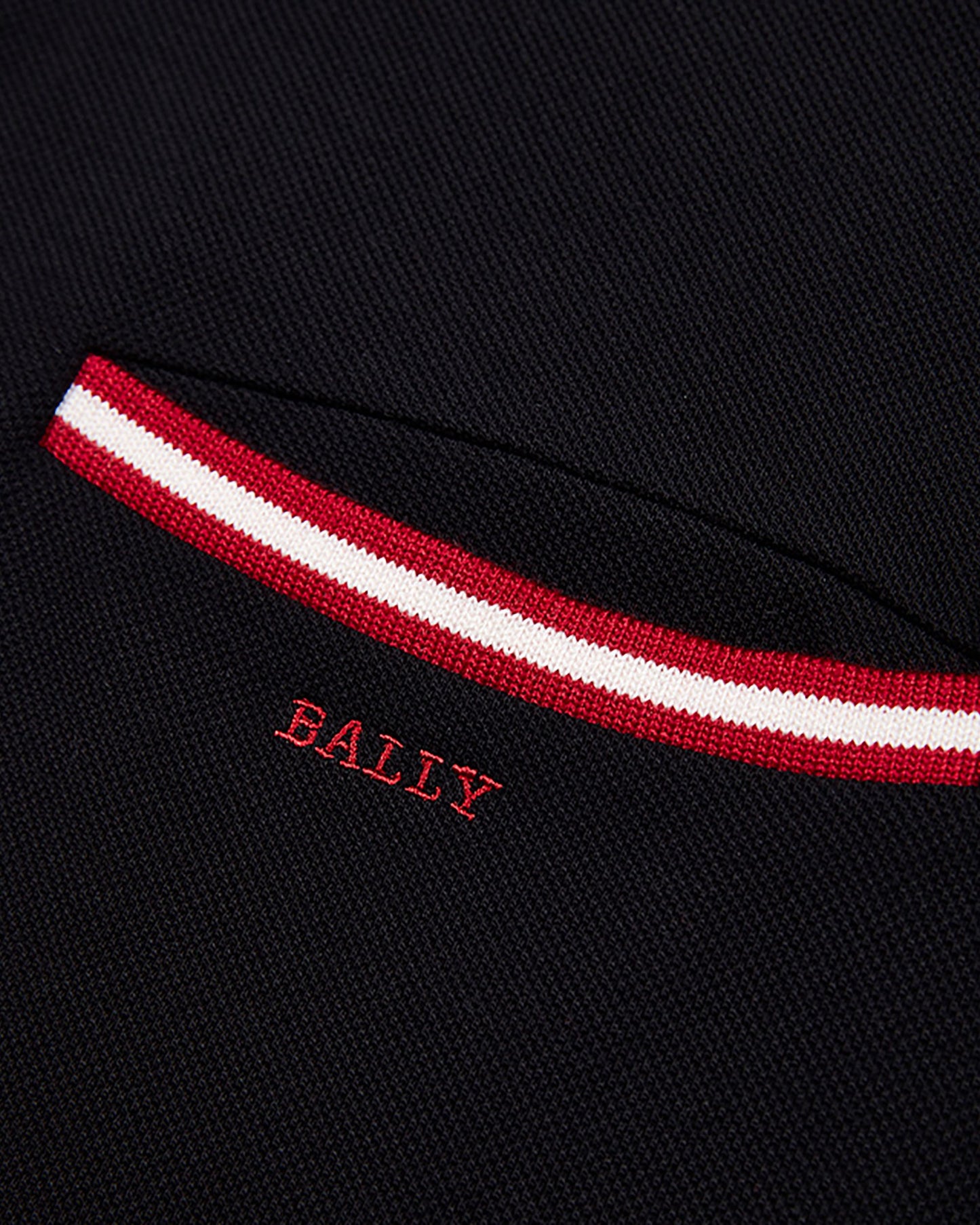 Polo Shirt in Black Piqué-Knit Cotton