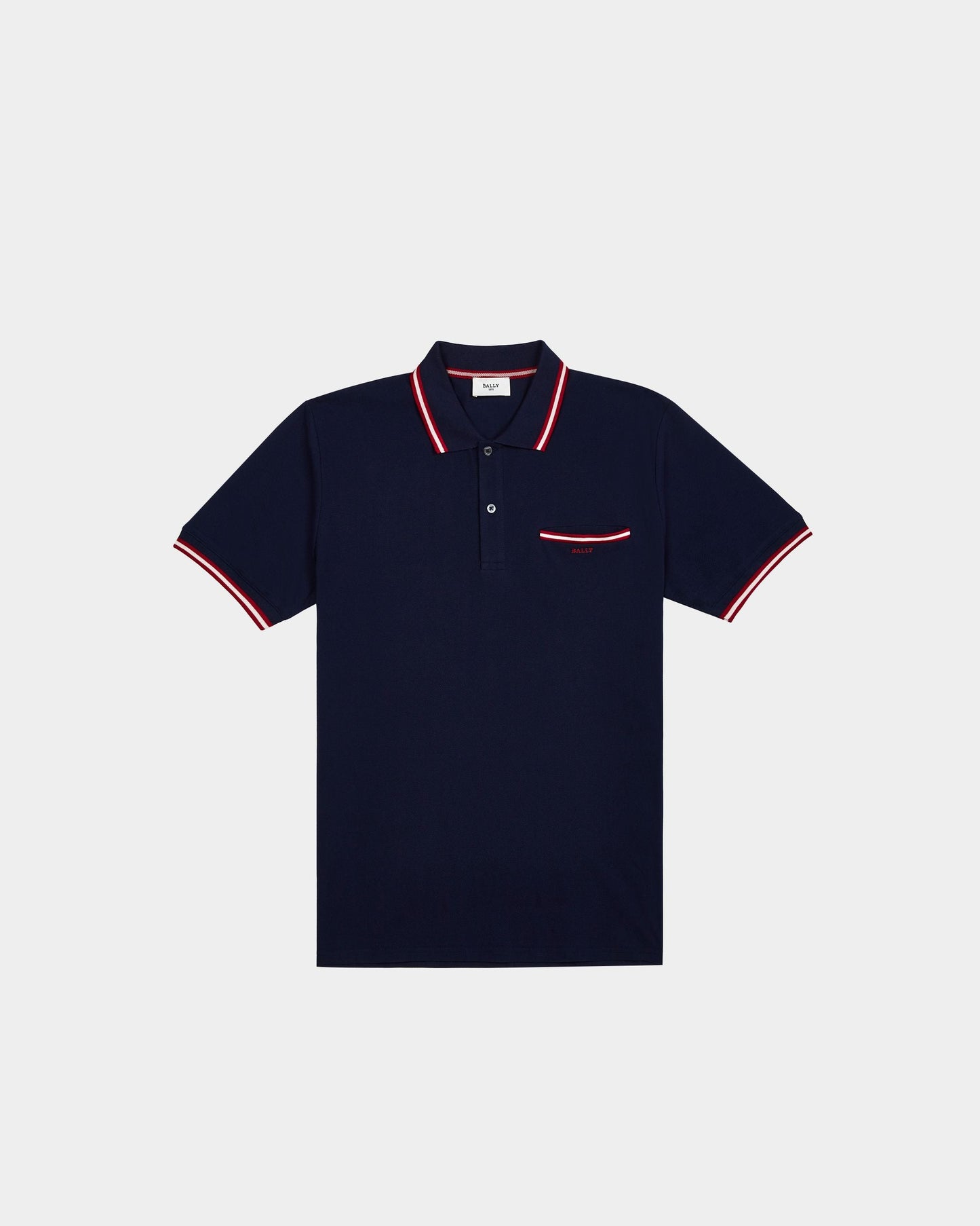 Polo Shirt in Blue Piqué-Knit Cotton