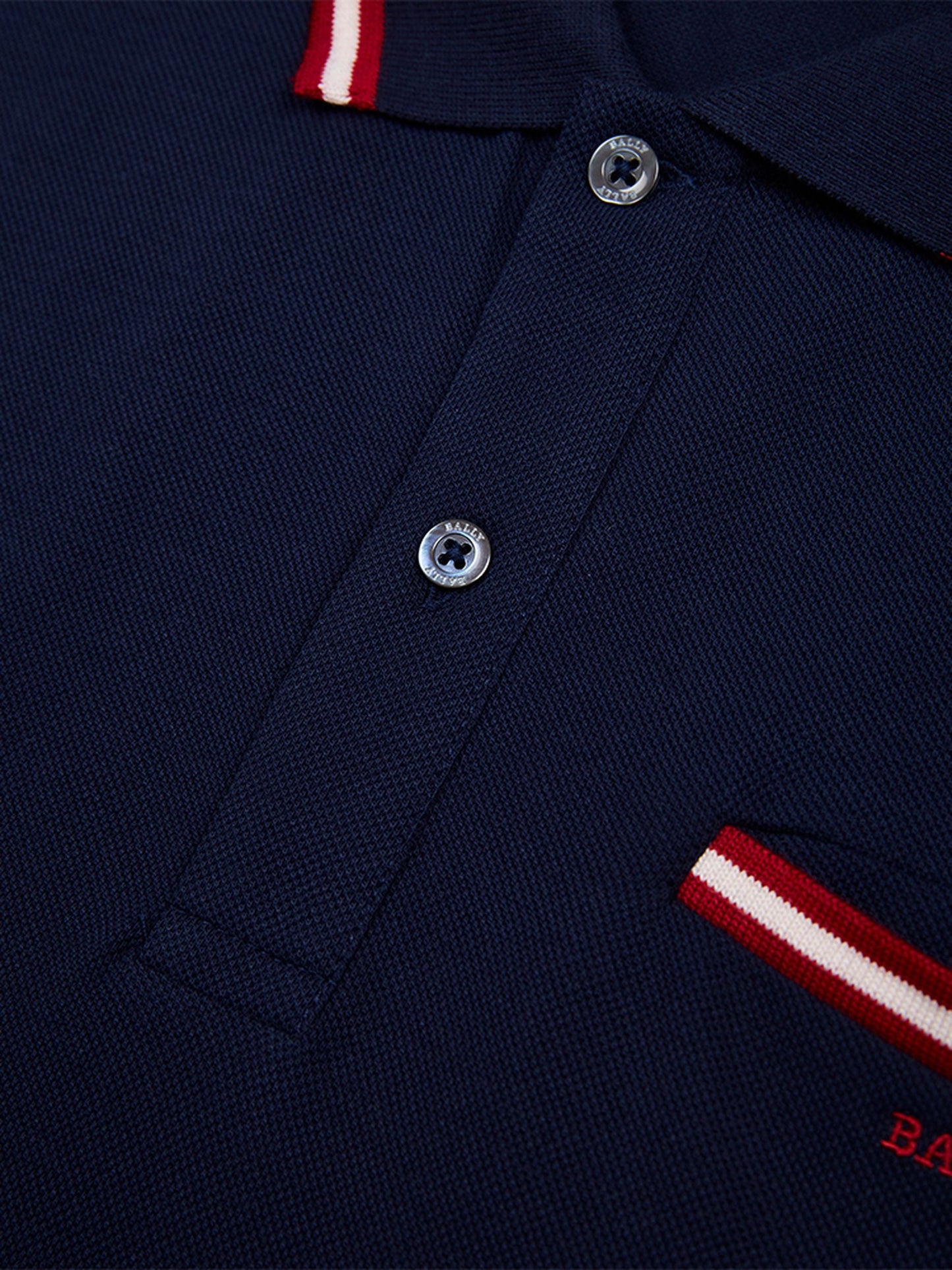 Polo Shirt in Blue Piqué-Knit Cotton